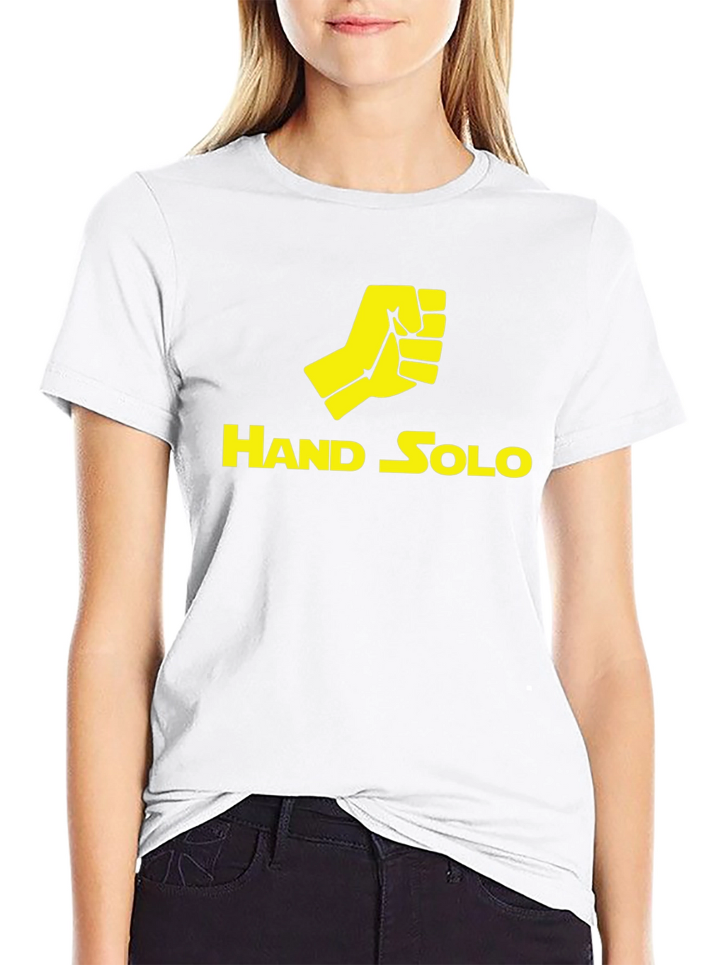 Hand Solo T-Shirt - Black Crew Neck Tee