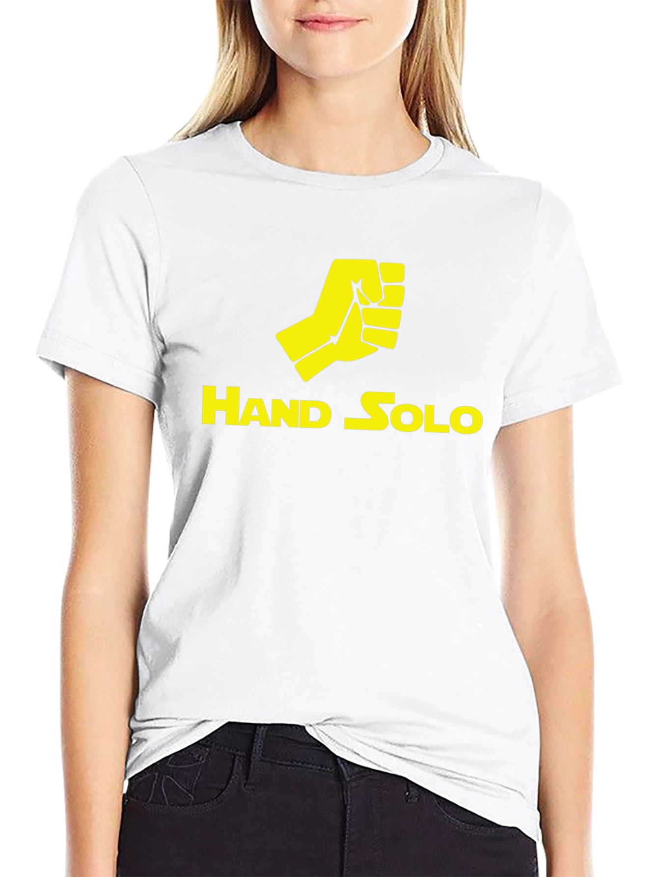 Hand Solo T-Shirt - Black Crew Neck Tee