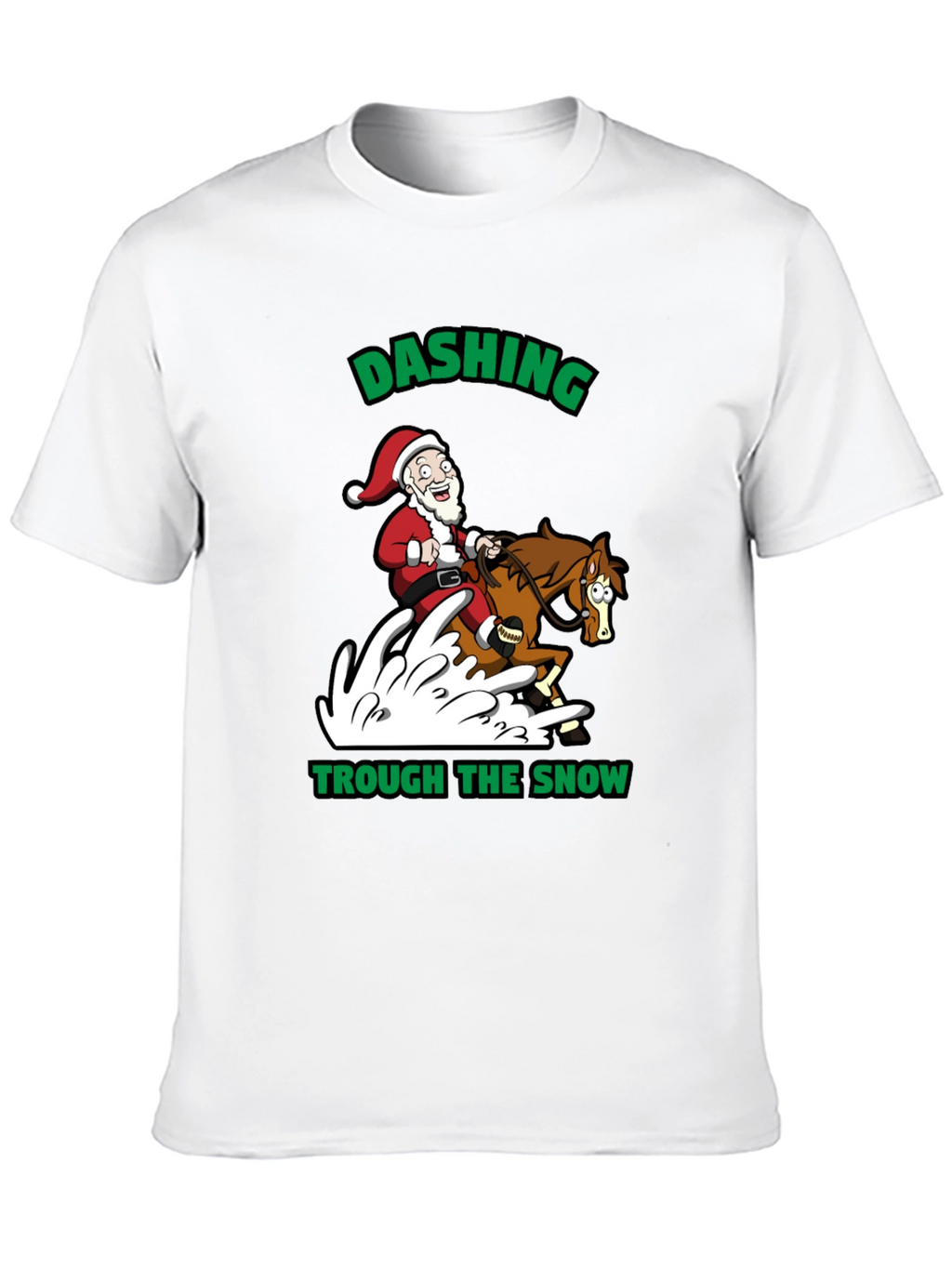 Dashing Through the Snow Santa T-Shirt