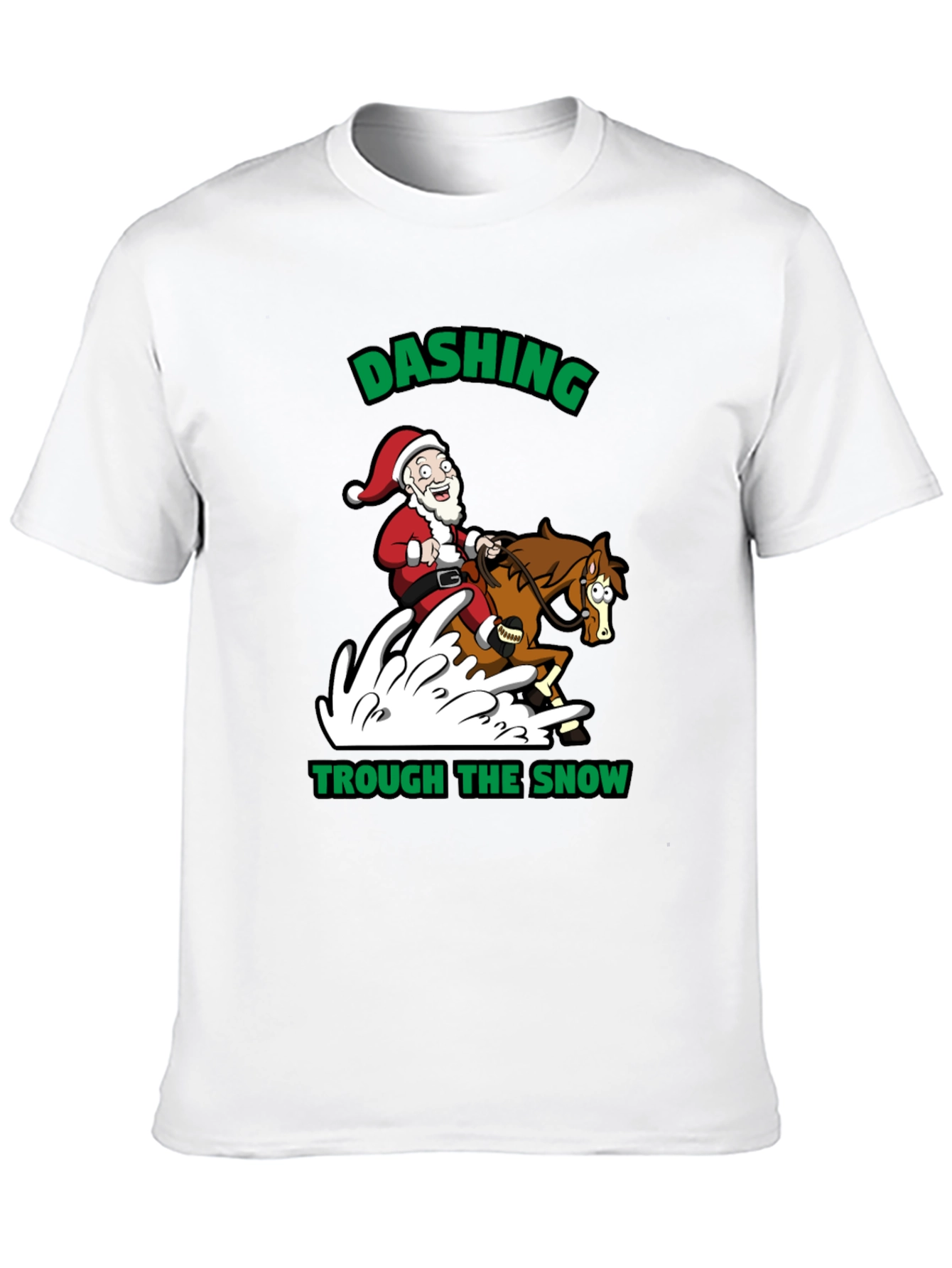 Dashing Through the Snow Santa T-Shirt