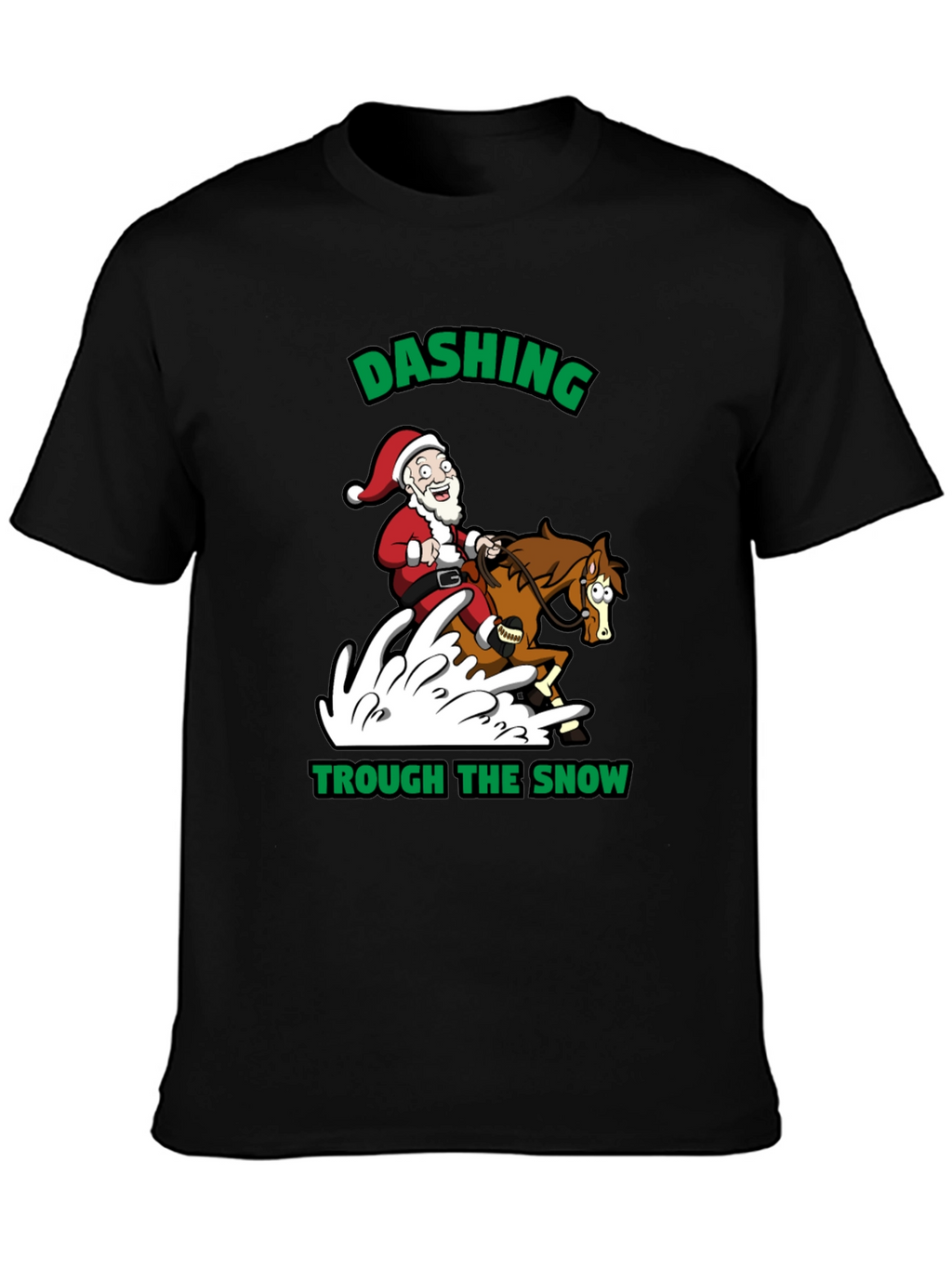 Dashing Through the Snow Santa T-Shirt