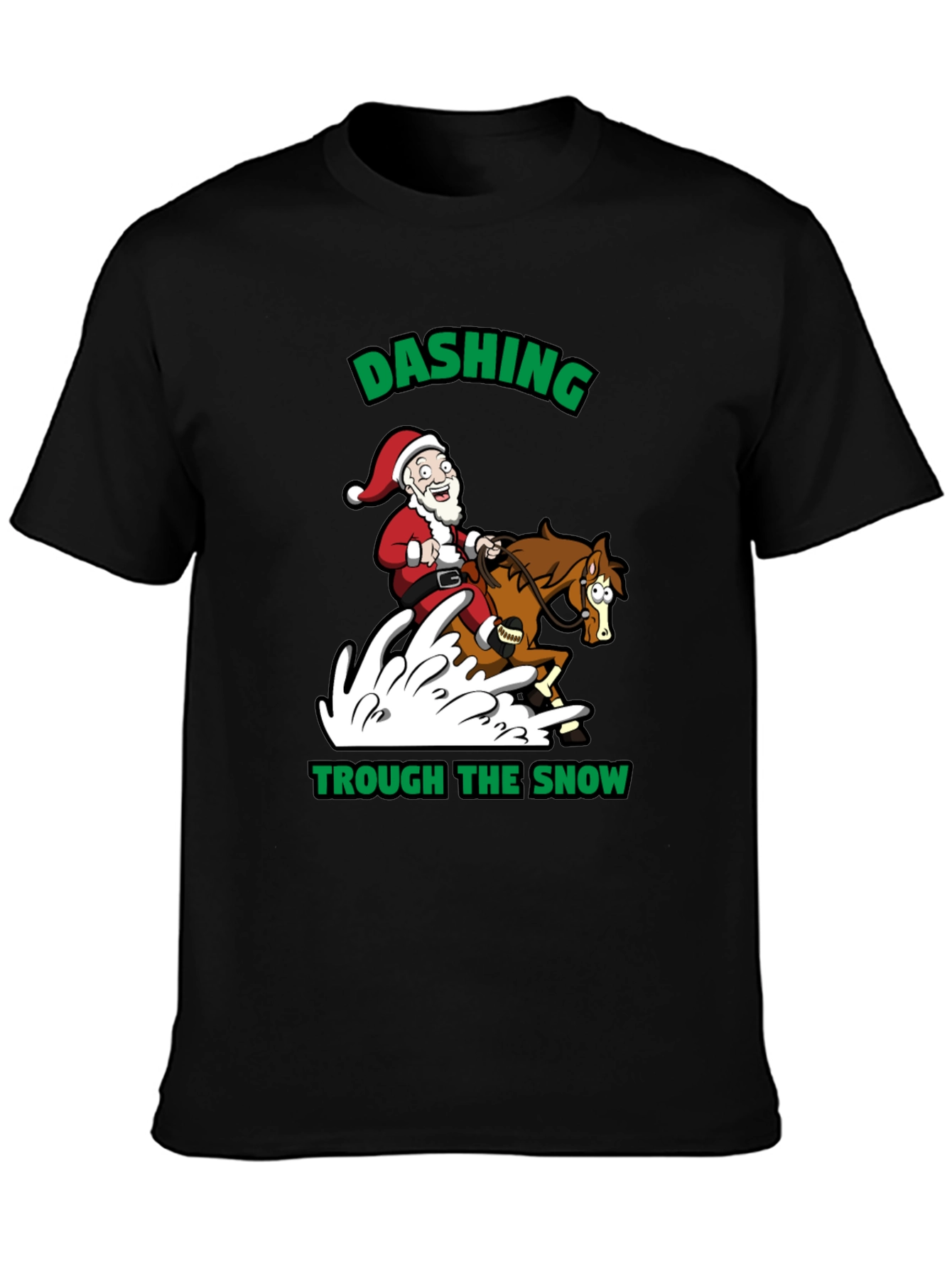Dashing Through the Snow Santa T-Shirt
