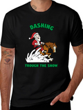 Dashing Through the Snow Santa T-Shirt