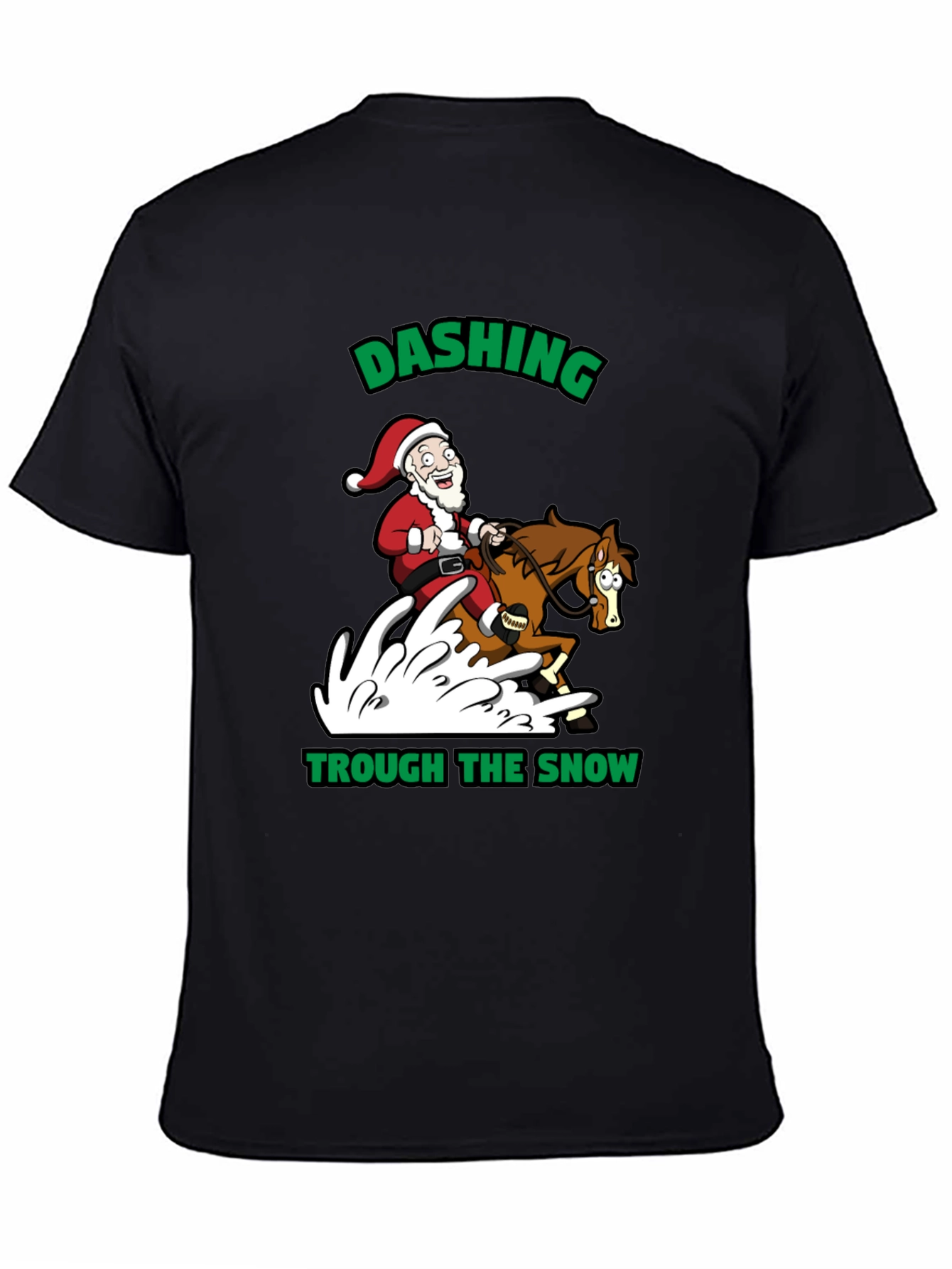 Dashing Through the Snow Santa T-Shirt