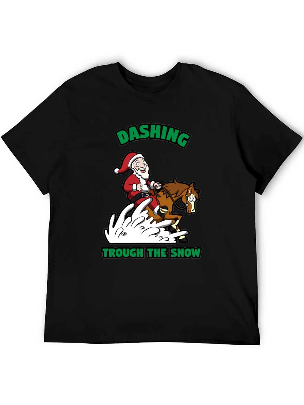 Dashing Through the Snow Santa T-Shirt