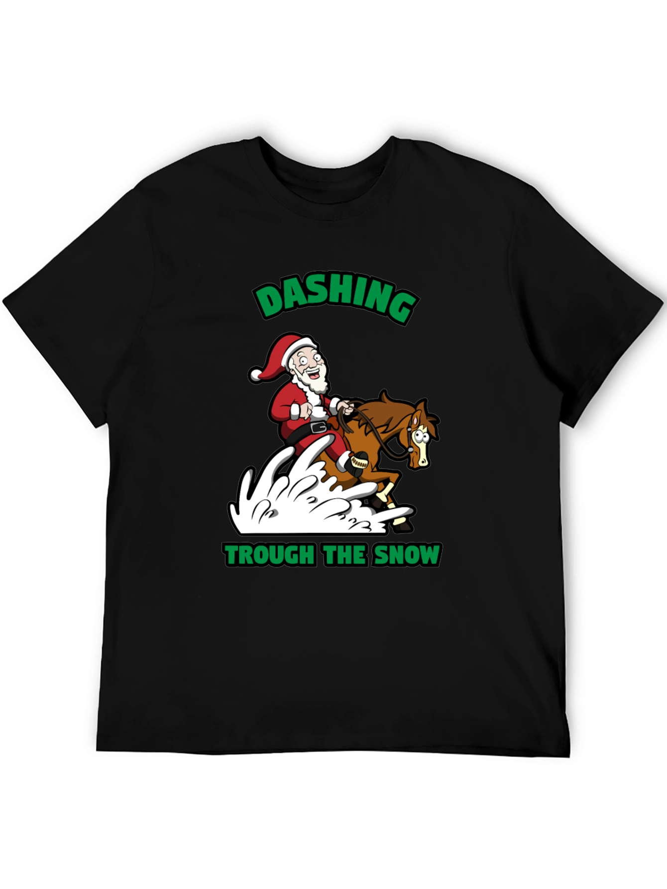 Dashing Through the Snow Santa T-Shirt
