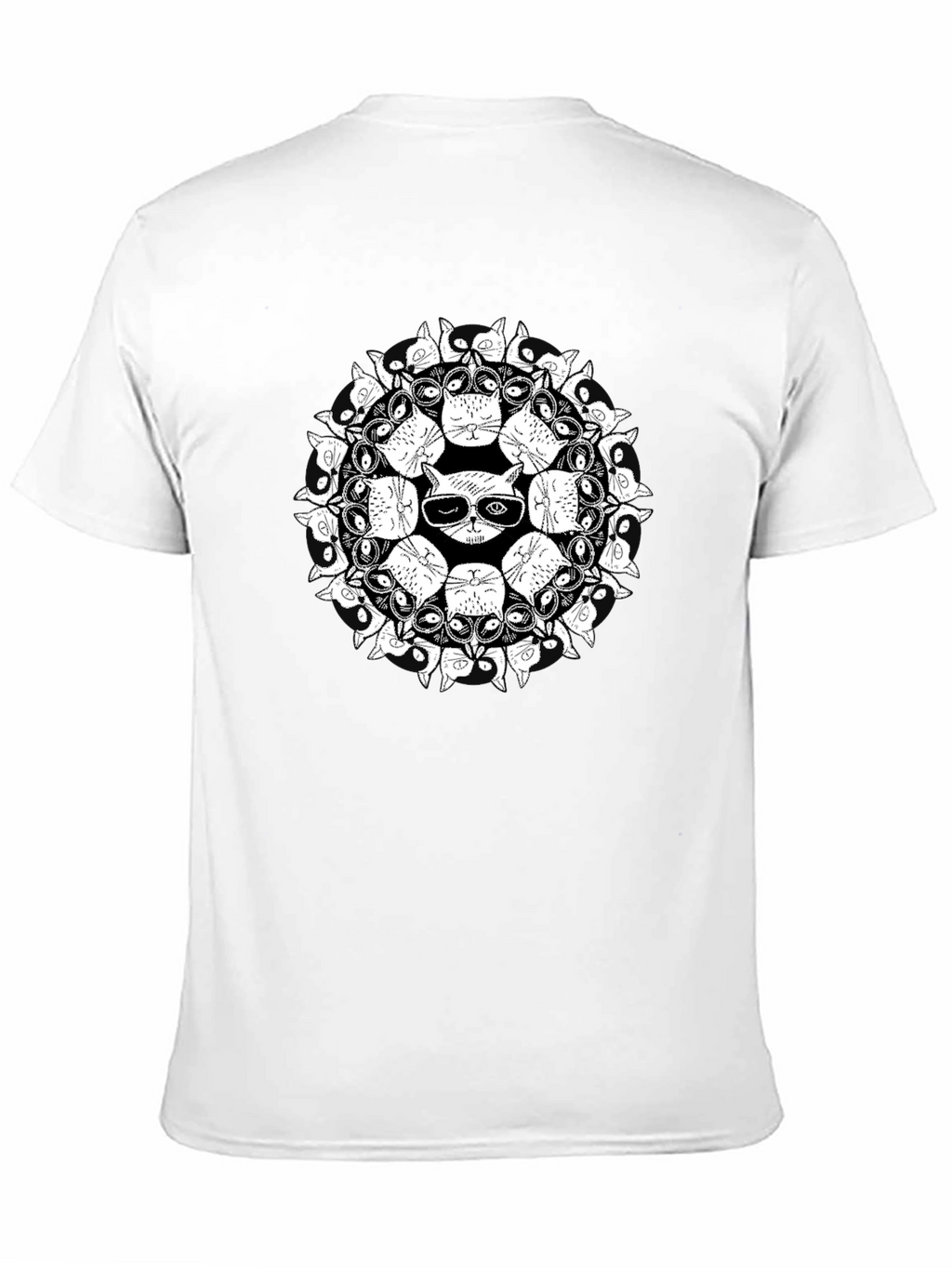 Cool Cat Mandala Graphic T-Shirt