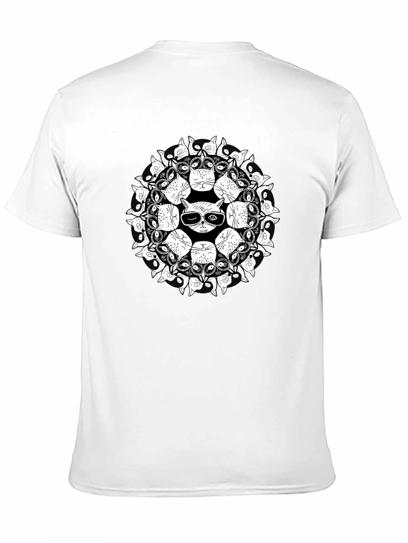 Cool Cat Mandala Graphic T-Shirt
