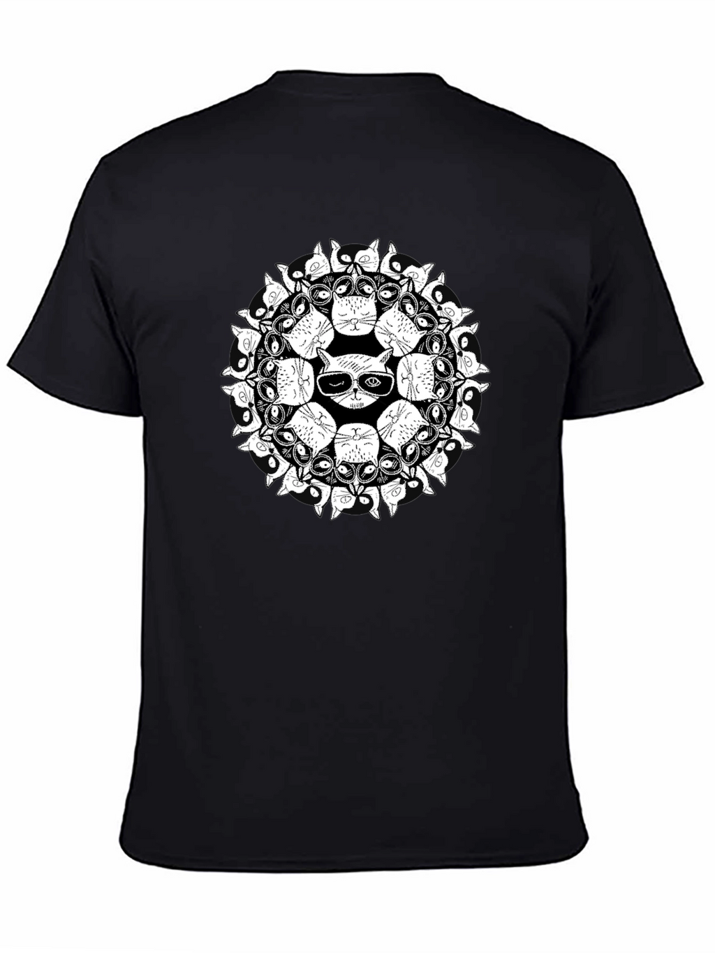 Cool Cat Mandala Graphic T-Shirt