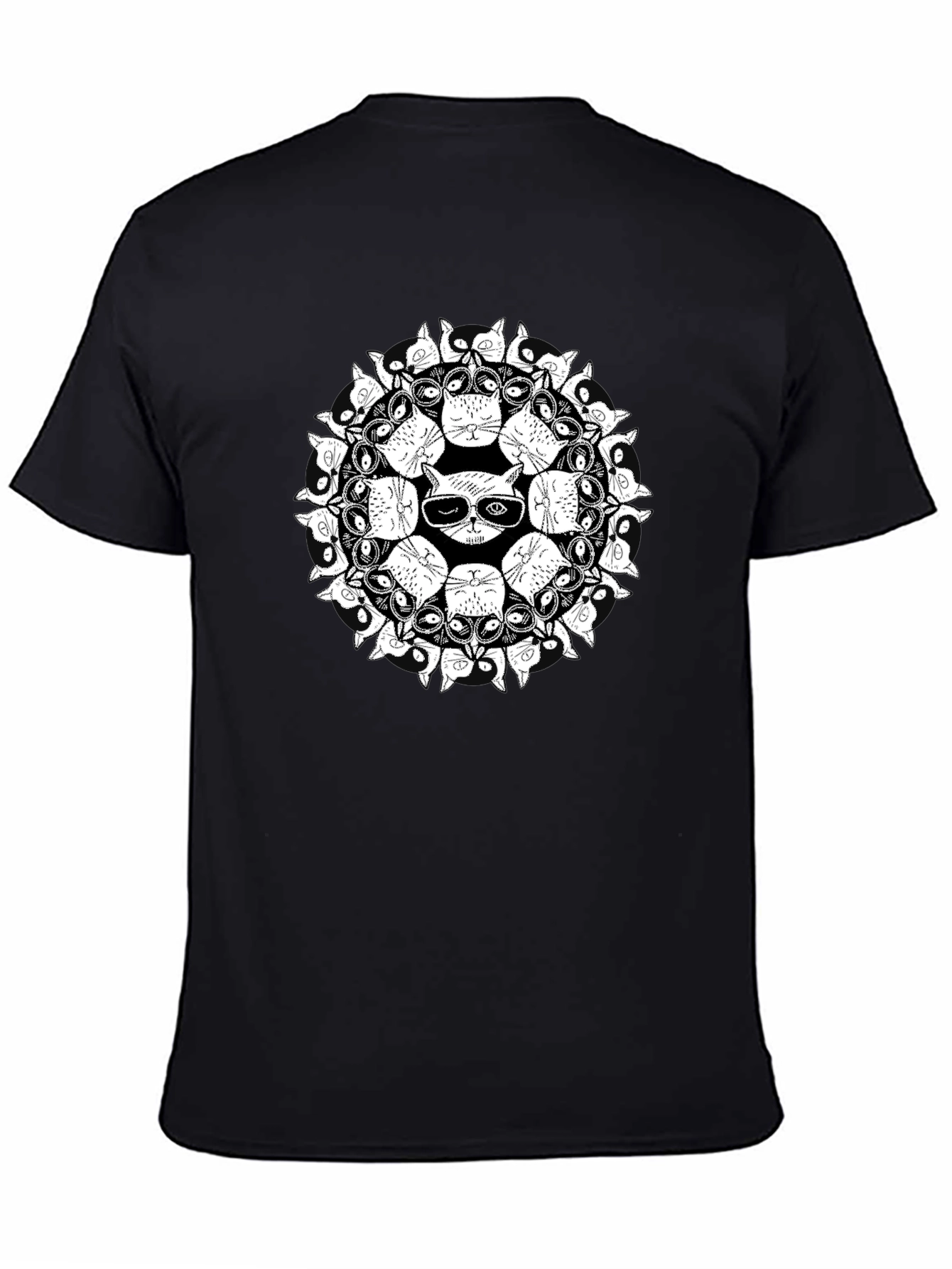 Cool Cat Mandala Graphic T-Shirt