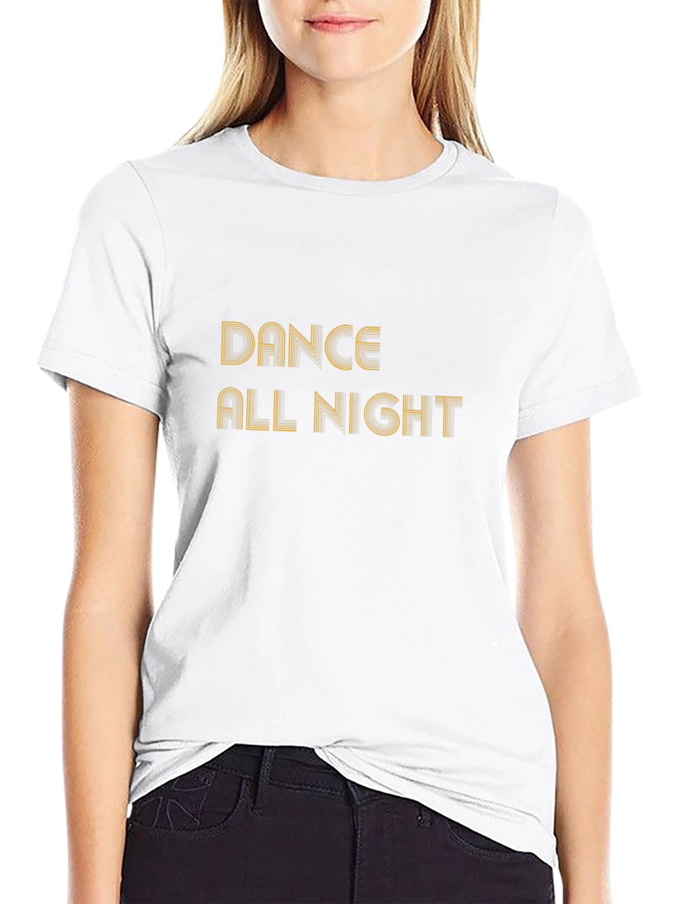 Dance All Night Black Graphic T-Shirt