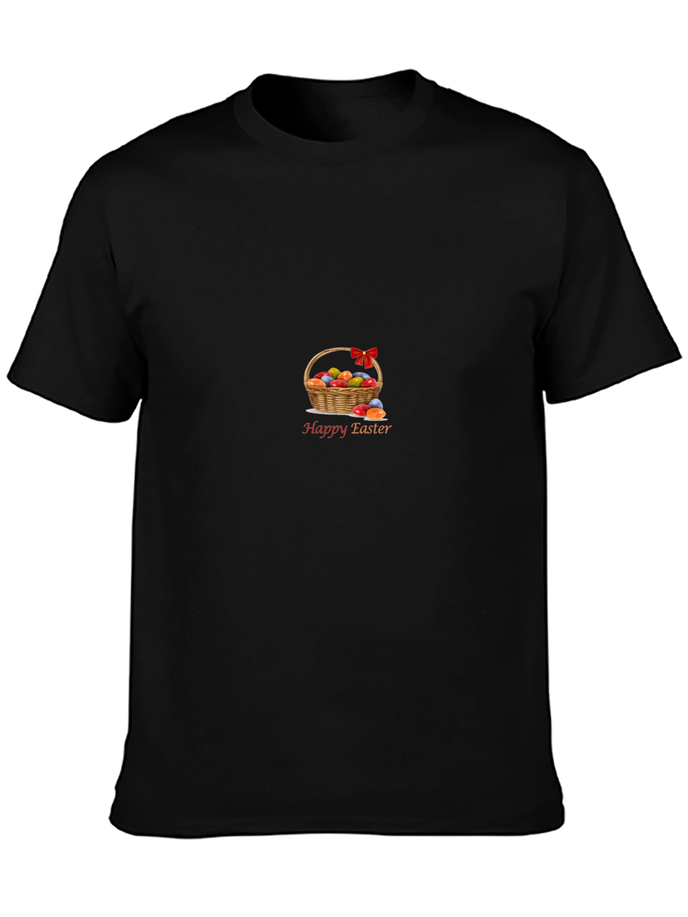 Happy Easter Basket Graphic Tee - Black
