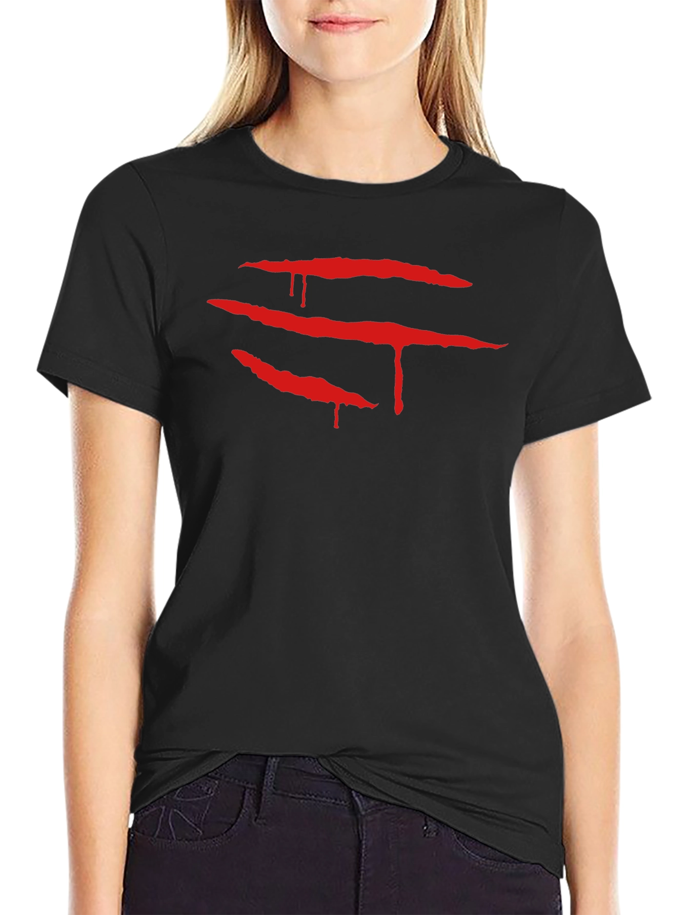 Claw Mark Graphic Tee - Black Short Sleeve