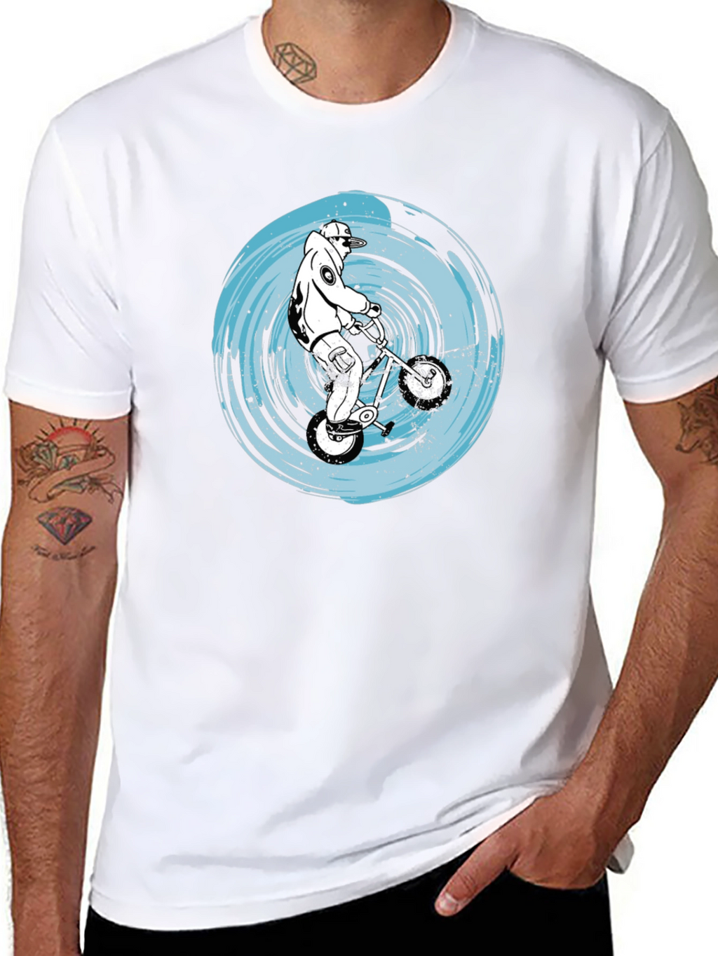BMX Rider Graphic Tee - Black Cotton Comfort