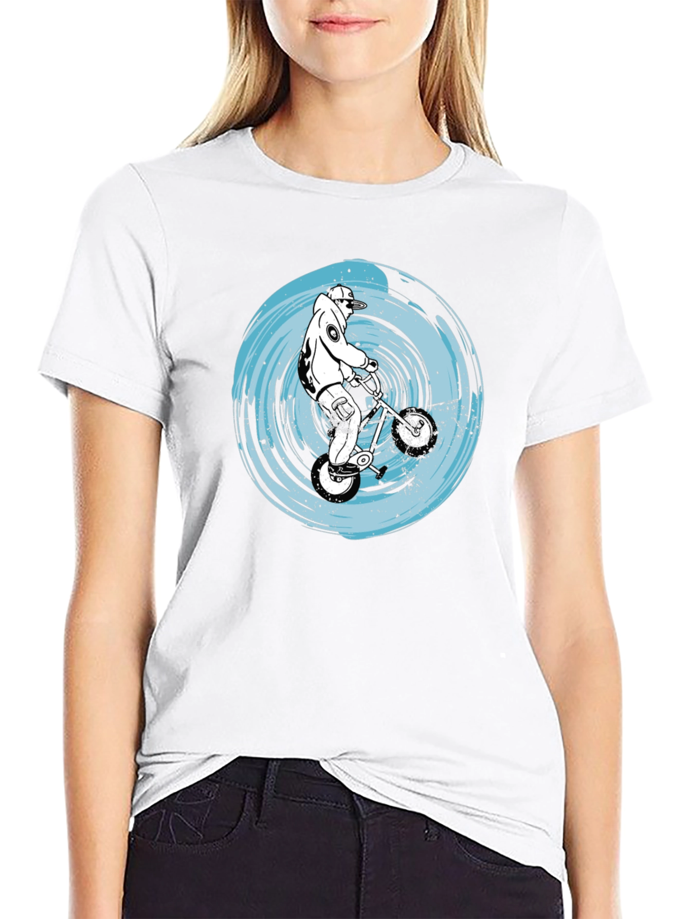 BMX Rider Graphic Tee - Black Cotton Comfort