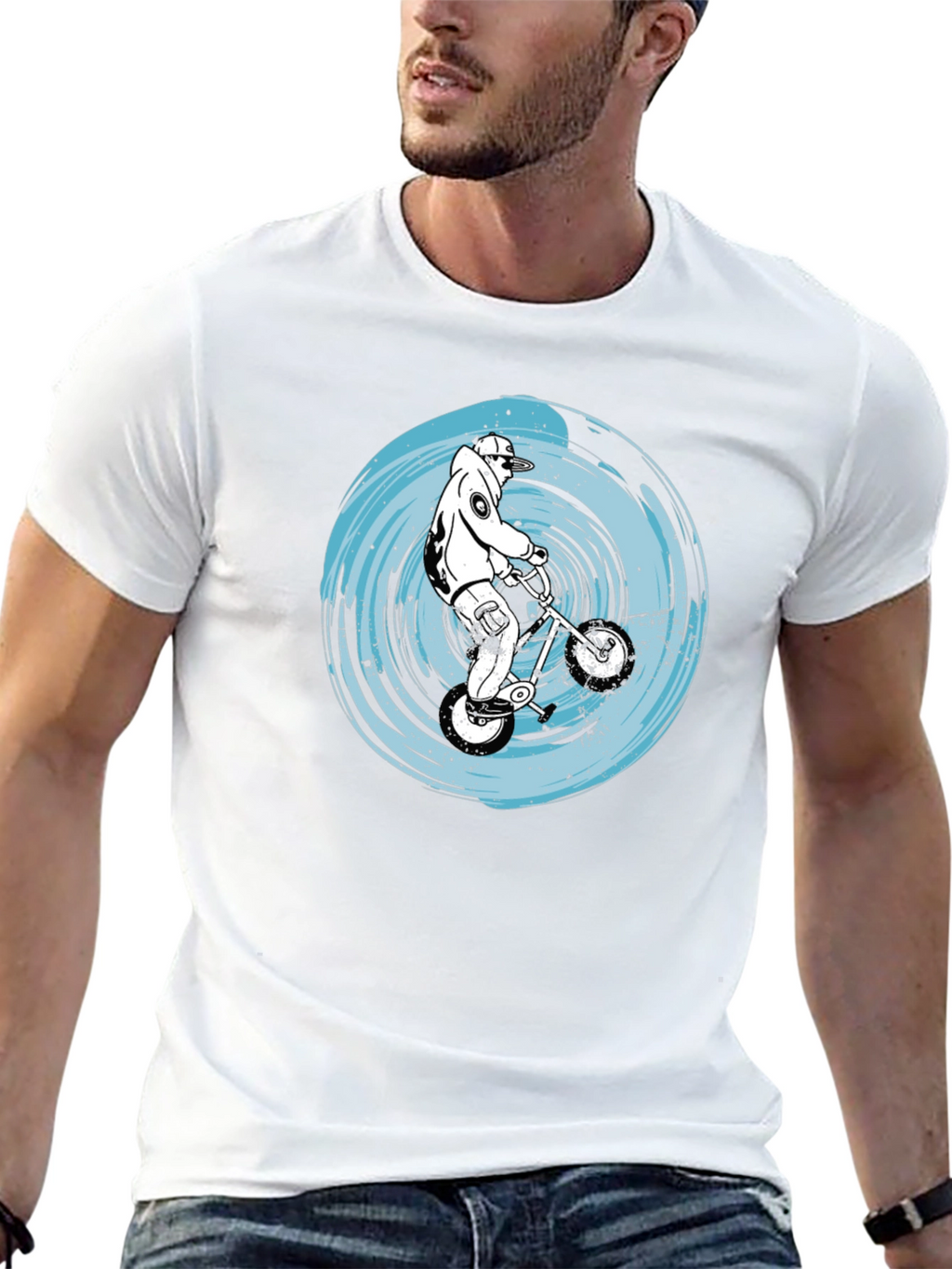 BMX Rider Graphic Tee - Black Cotton Comfort