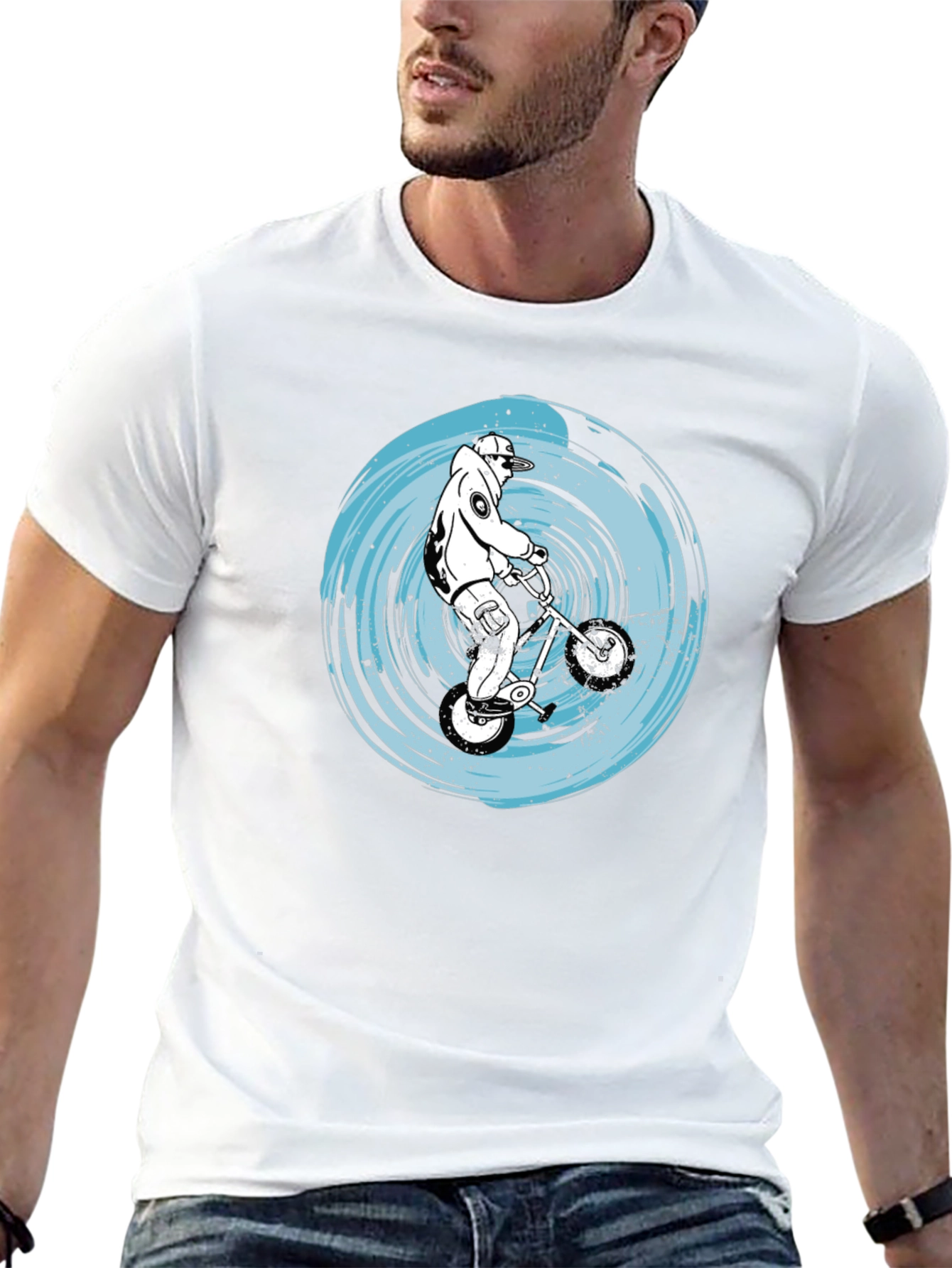 BMX Rider Graphic Tee - Black Cotton Comfort