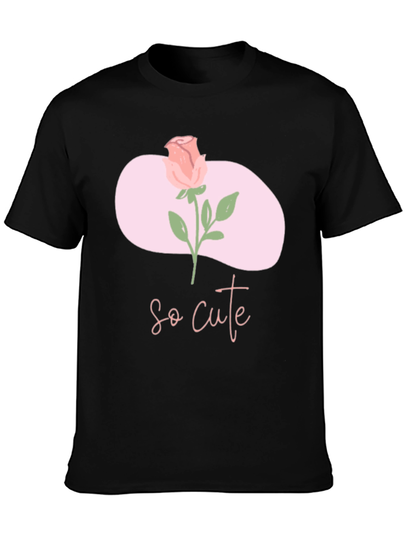 So Cute Rose Graphic Tee - Stylish Comfort