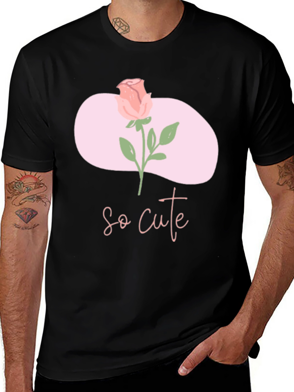 So Cute Rose Graphic Tee - Stylish Comfort
