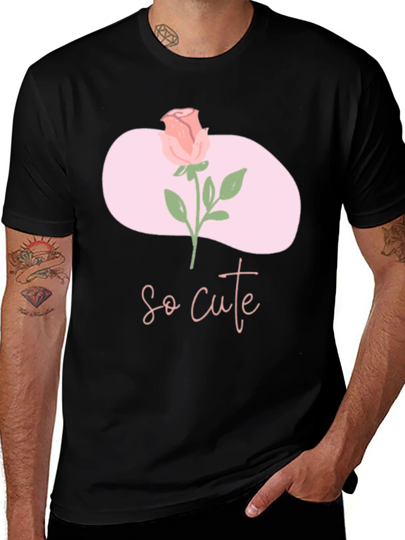 So Cute Rose Graphic Tee - Stylish Comfort