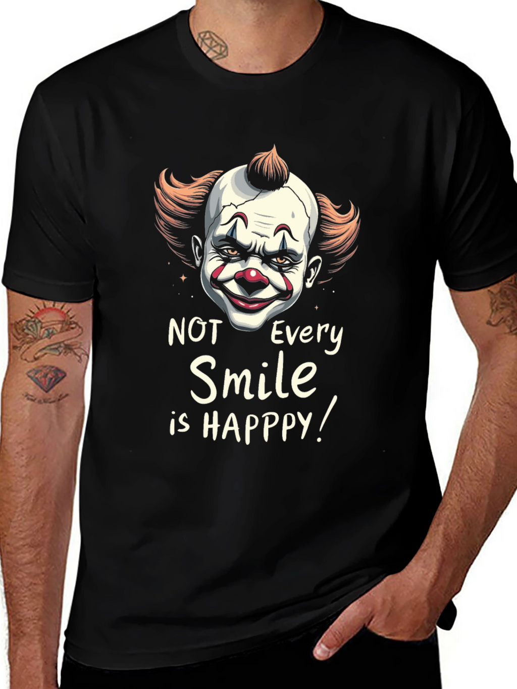 Scary Clown Smile Graphic T-Shirt