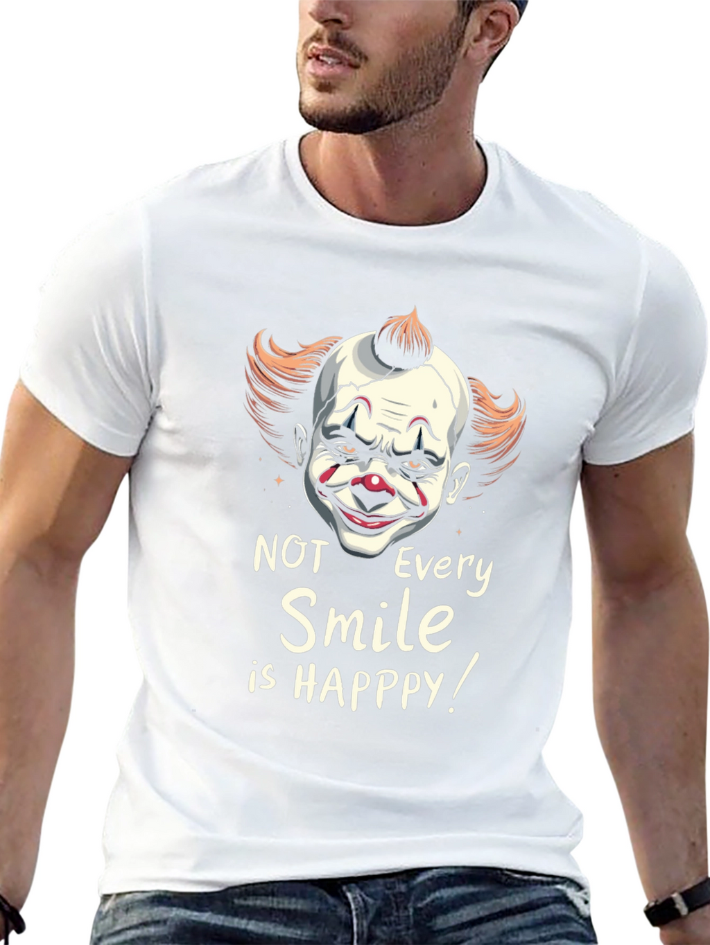 Scary Clown Smile Graphic T-Shirt