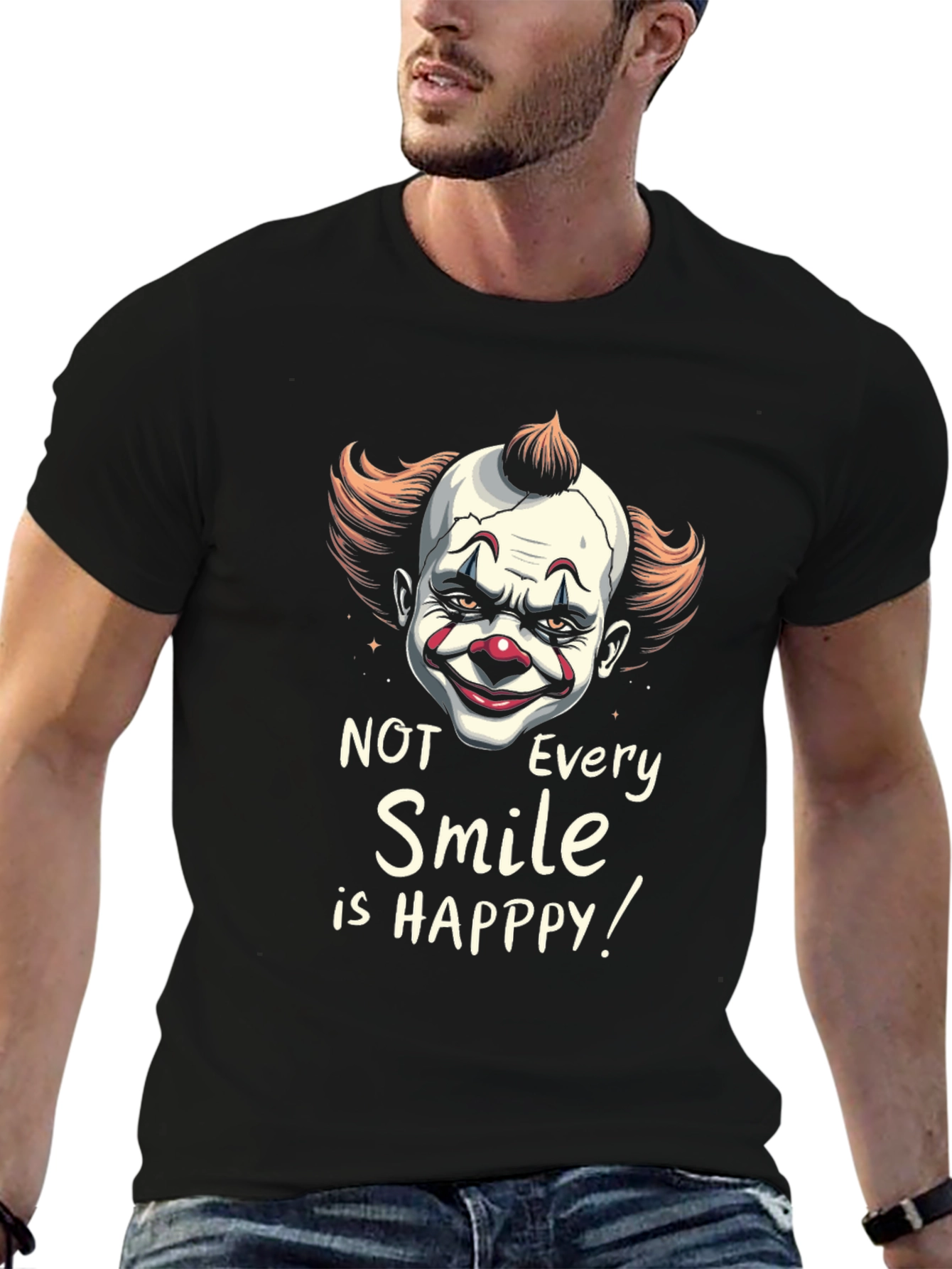 Scary Clown Smile Graphic T-Shirt