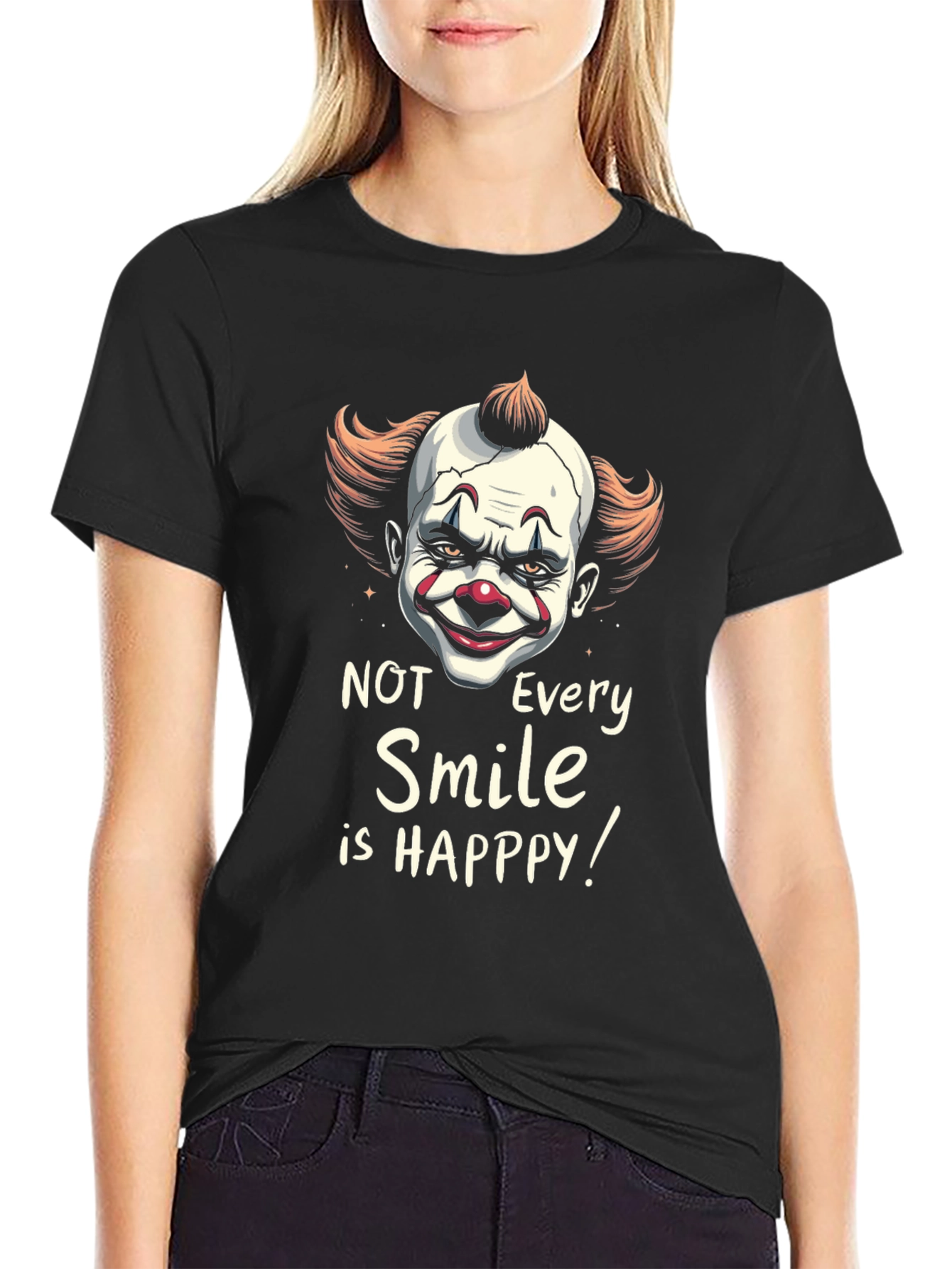 Scary Clown Smile Graphic T-Shirt