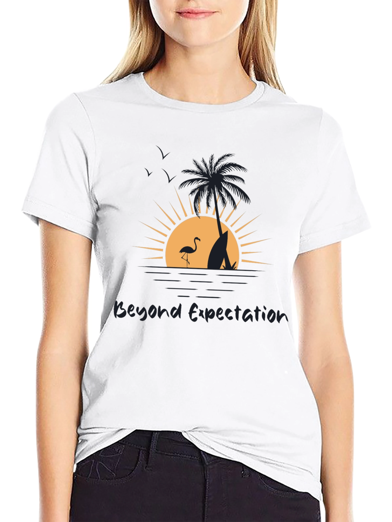 Beyond Expectation Beach Scene Graphic T-Shirt