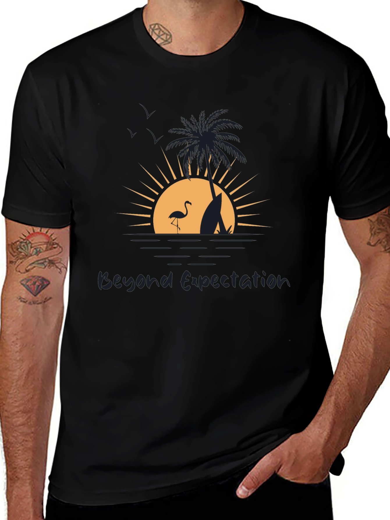 Beyond Expectation Beach Scene Graphic T-Shirt
