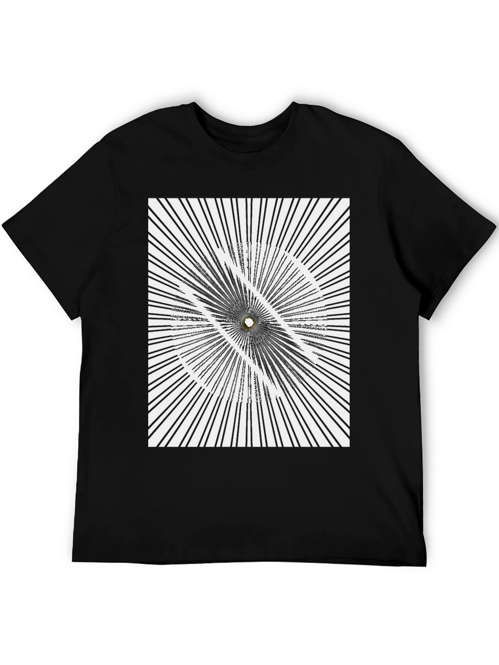 Abstract Optical Illusion Graphic Print Black T-Shirt
