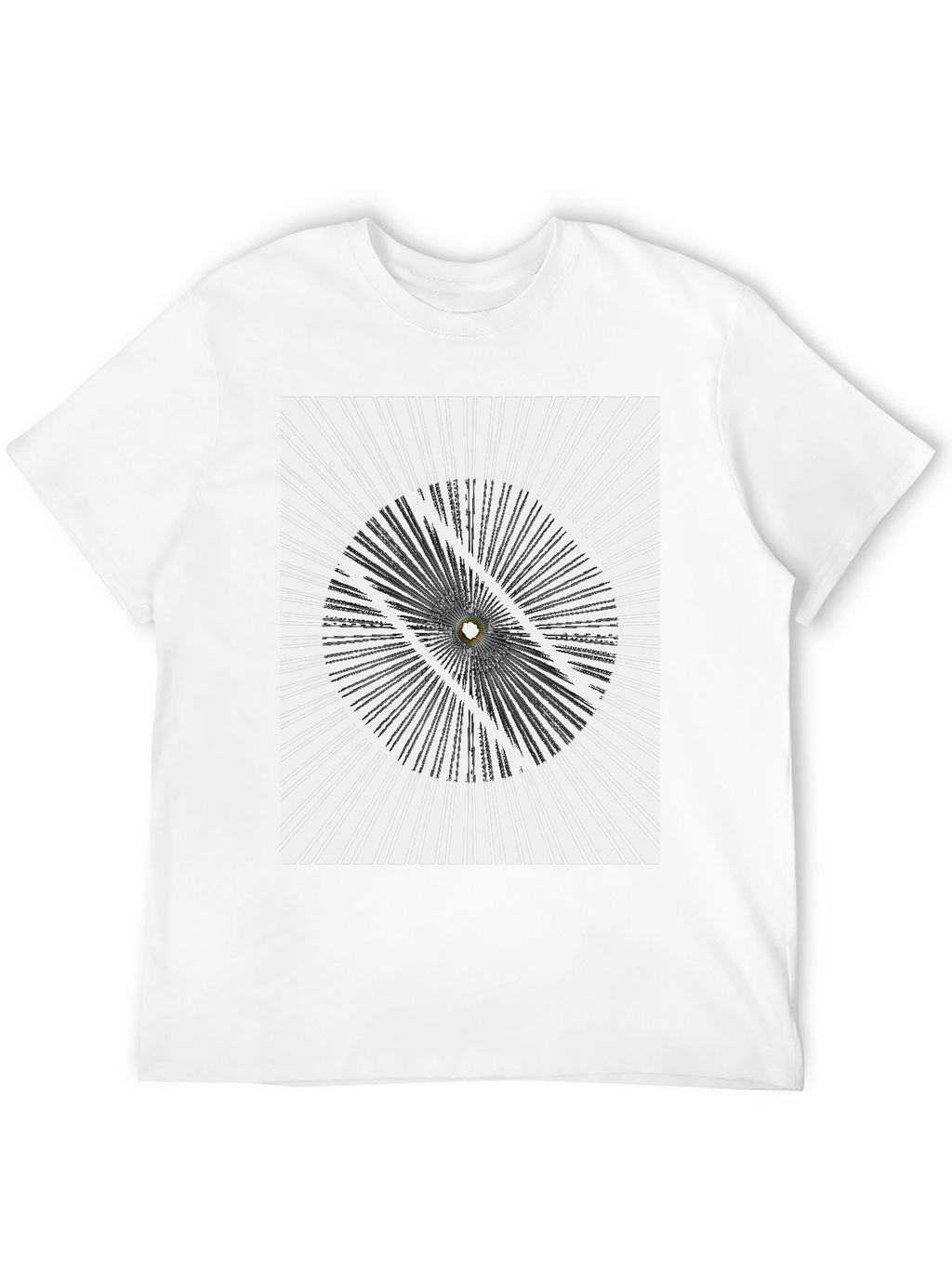 Abstract Optical Illusion Graphic Print Black T-Shirt