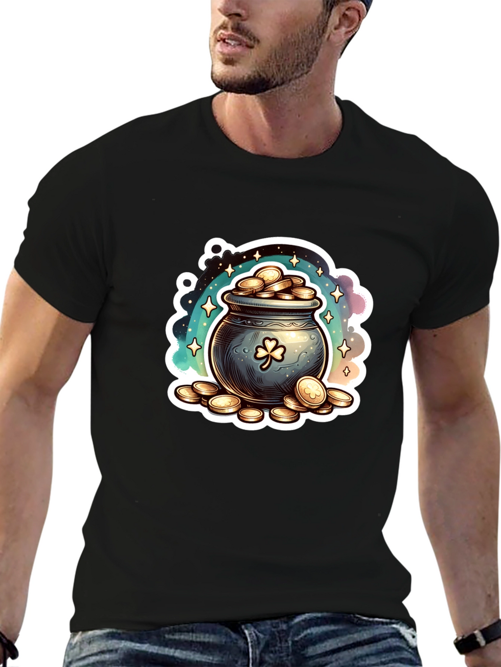 Lucky Pot of Gold St. Patricks Day Graphic T-Shirt