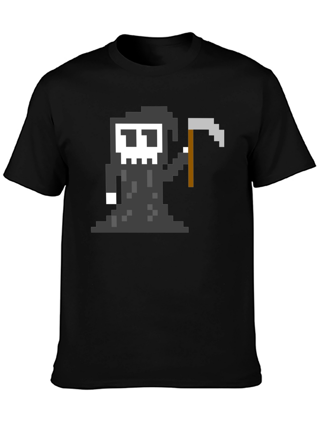 Pixel Grim Reaper Graphic T-Shirt - Black