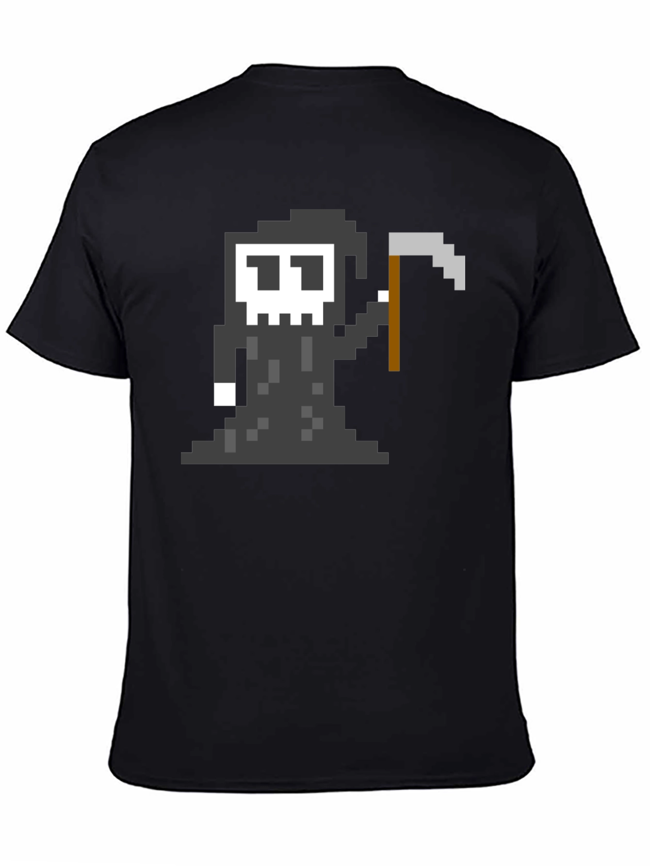 Pixel Grim Reaper Graphic T-Shirt - Black