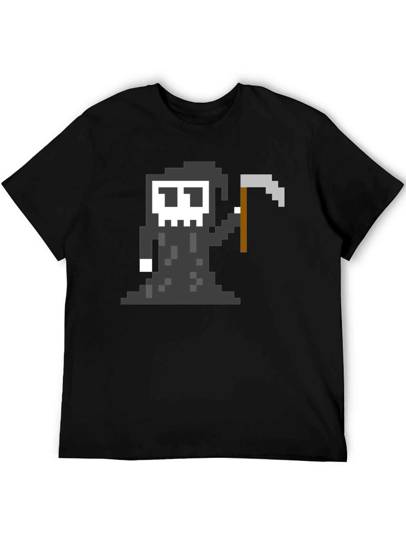 Pixel Grim Reaper Graphic T-Shirt - Black