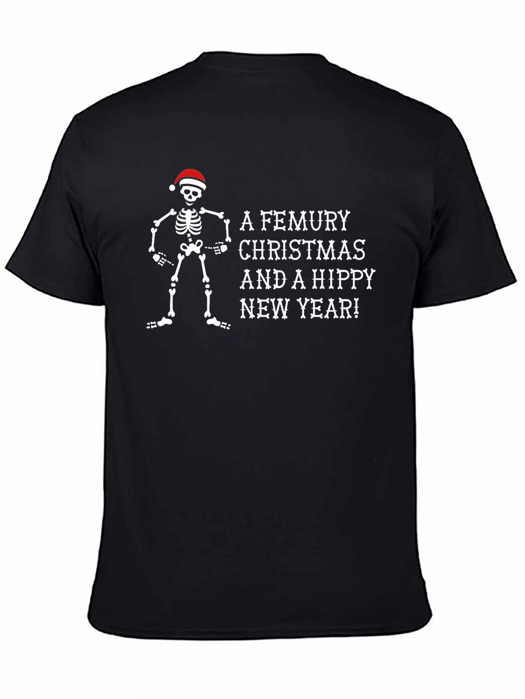 A Femury Christmas Skeleton Santa Holiday T-Shirt