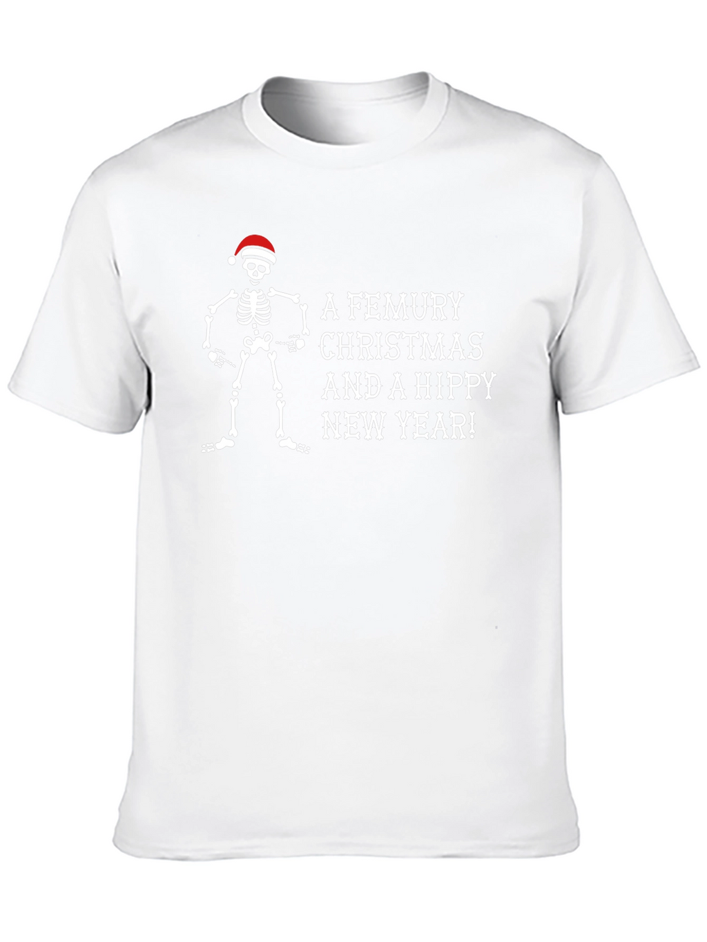 A Femury Christmas Skeleton Santa Holiday T-Shirt
