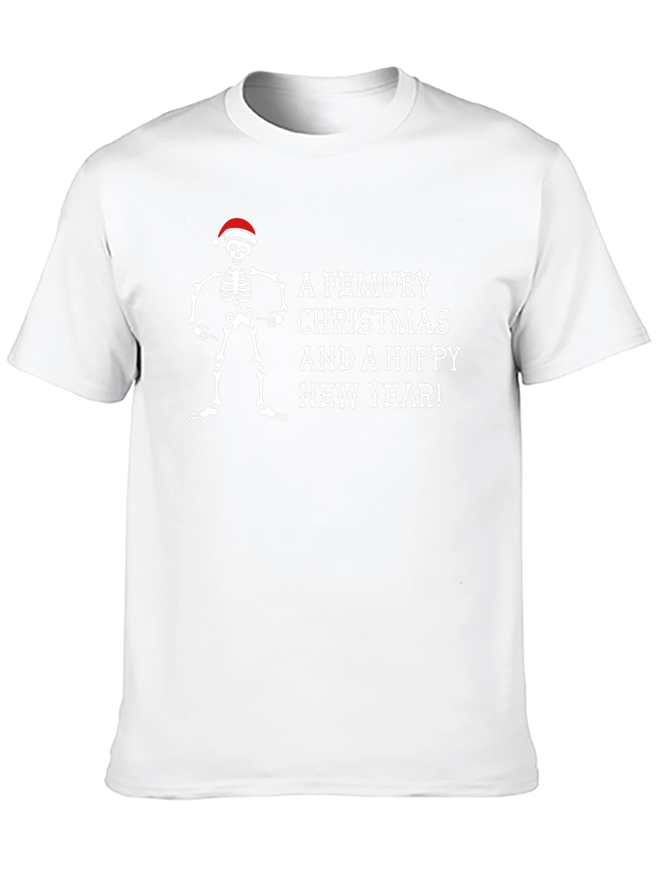 A Femury Christmas Skeleton Santa Holiday T-Shirt