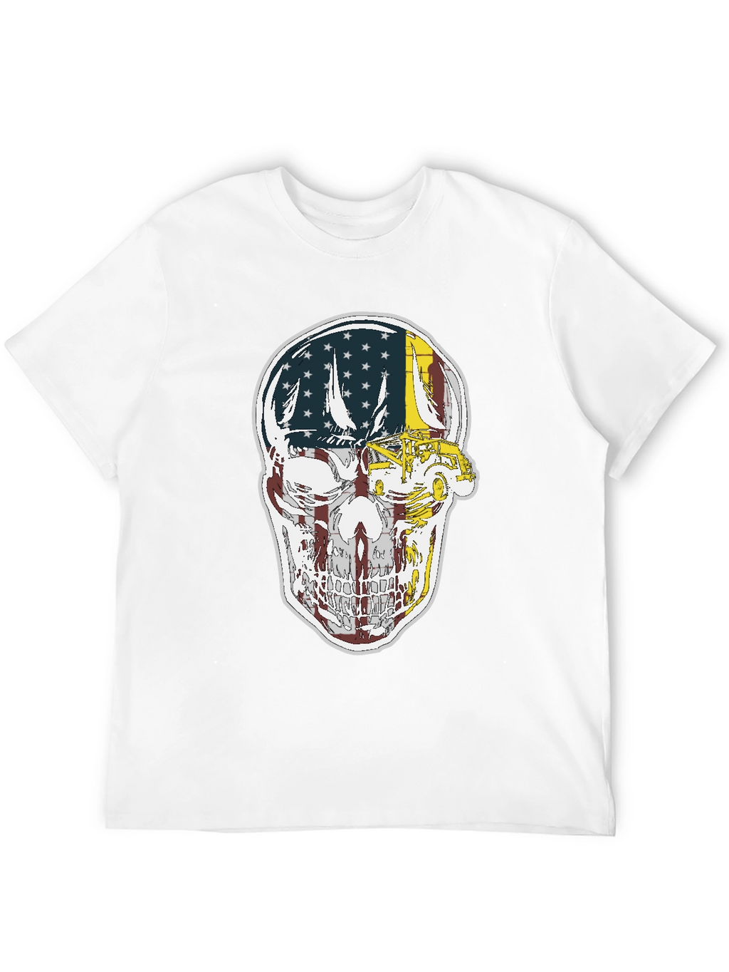 American Skull Tow Truck Graphic T-Shirt