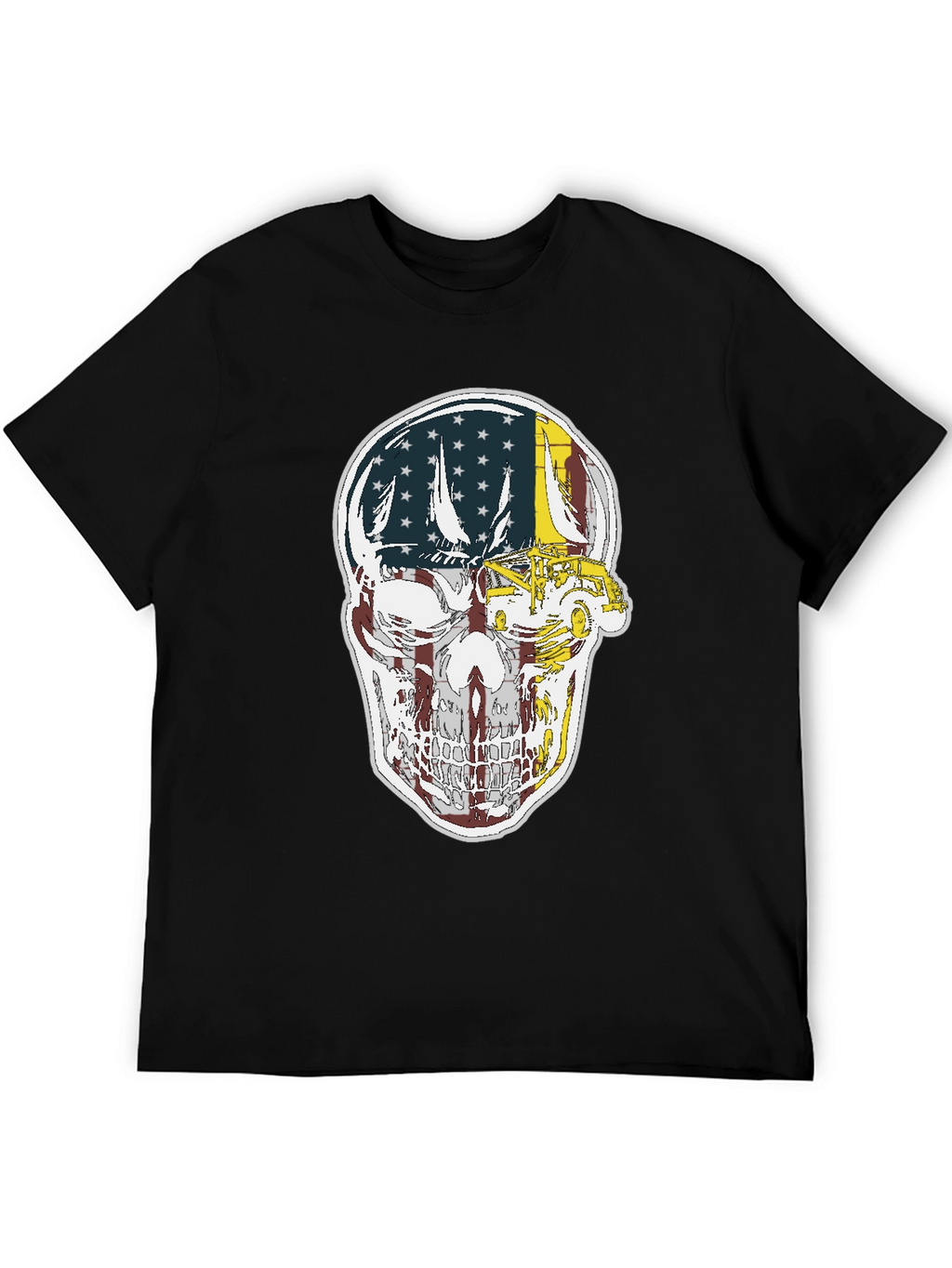 American Skull Tow Truck Graphic T-Shirt