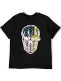American Skull Tow Truck Graphic T-Shirt