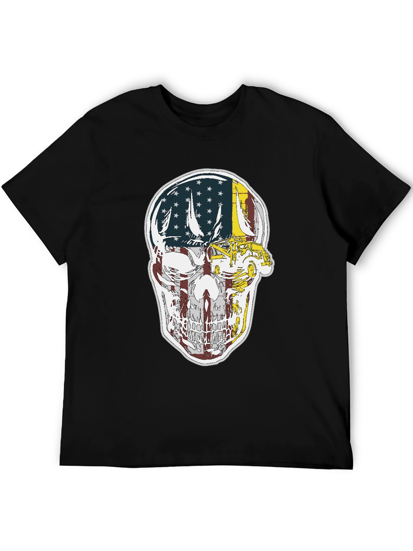 American Skull Tow Truck Graphic T-Shirt
