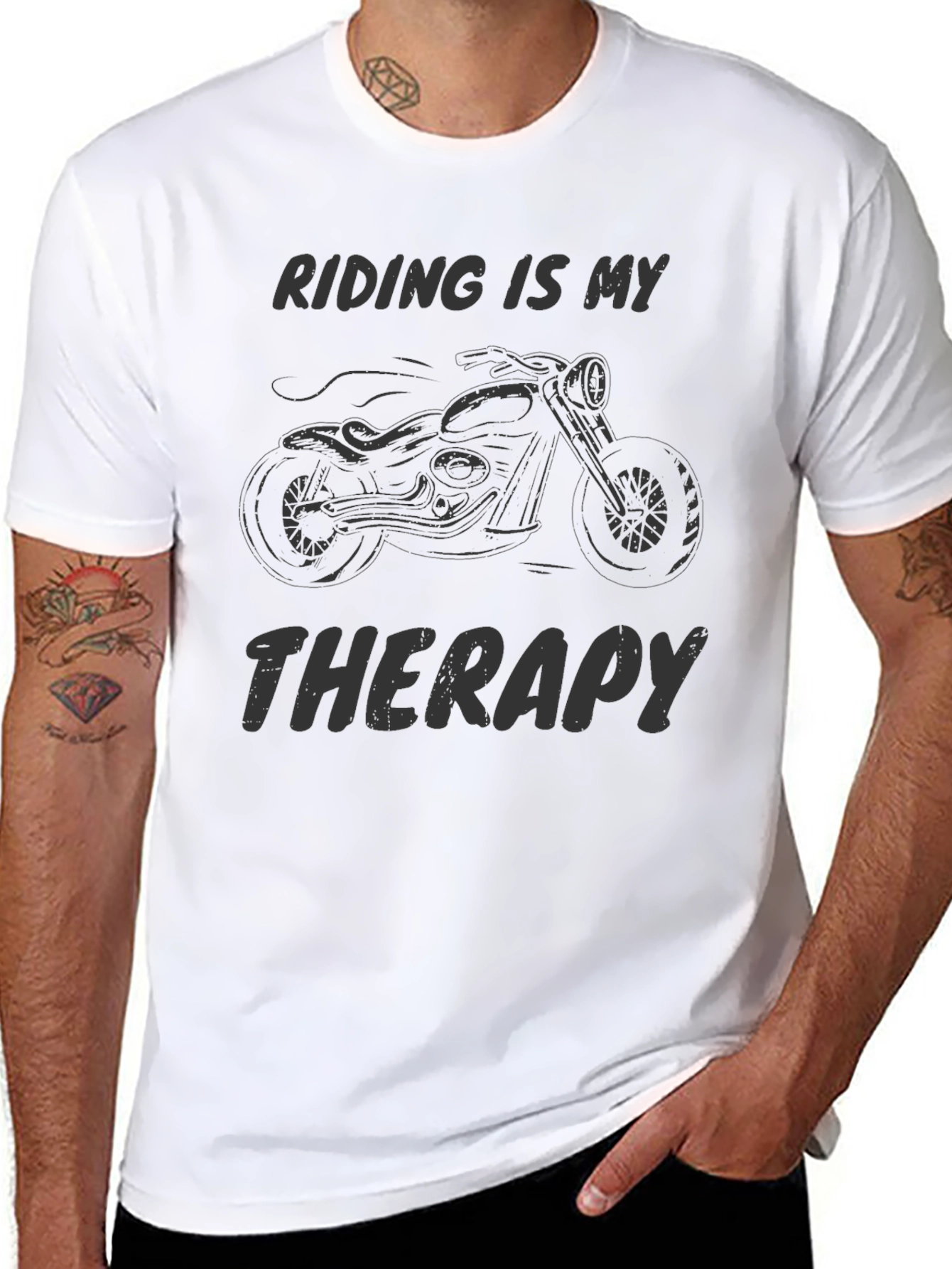Riding is My Therapy Mens Graphic Tee