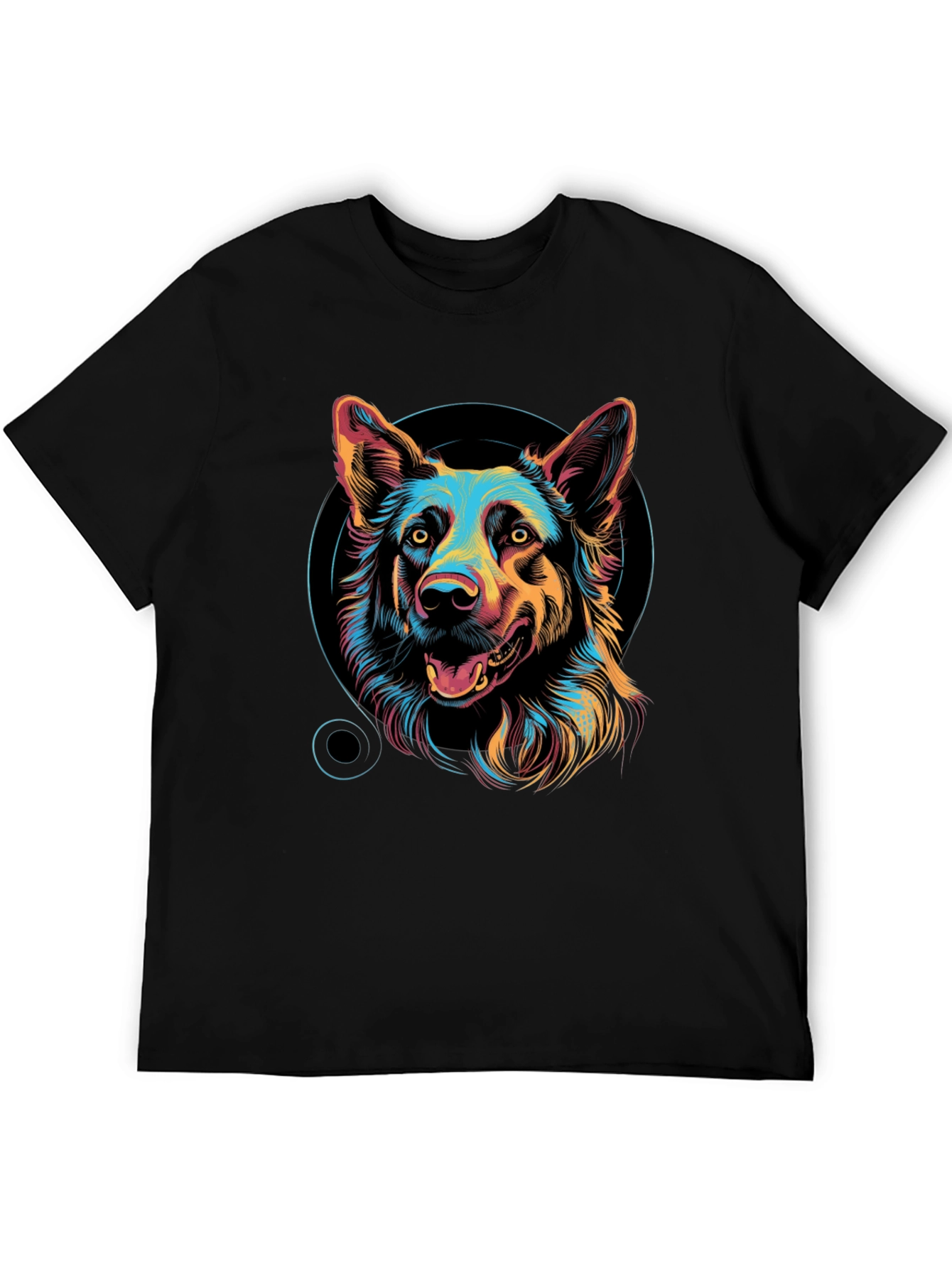 Dog Graphic Print Black Unisex T-Shirt