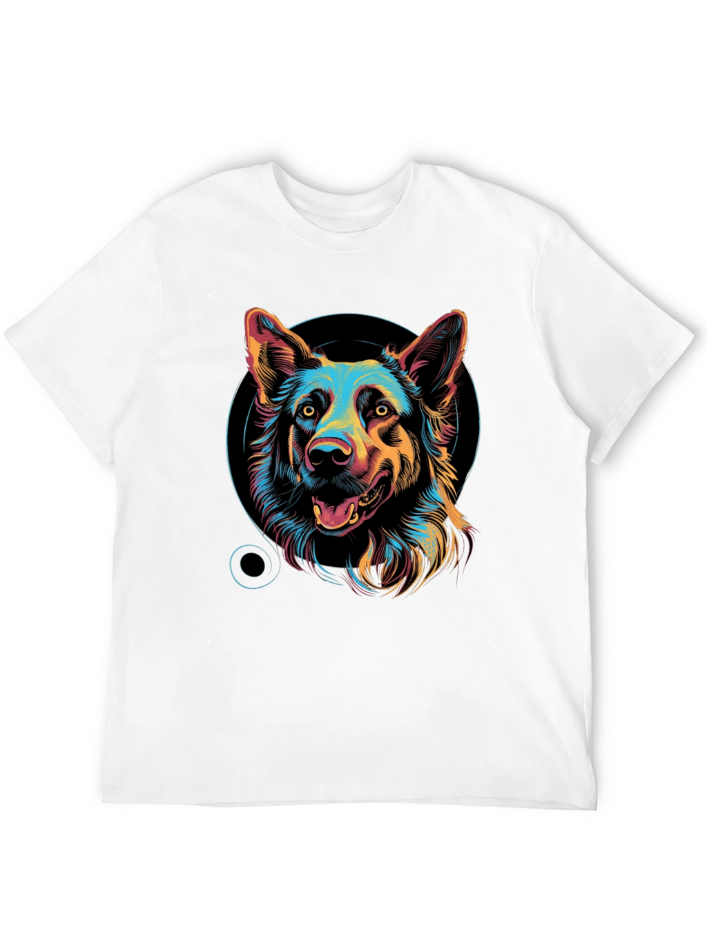 Dog Graphic Print Black Unisex T-Shirt