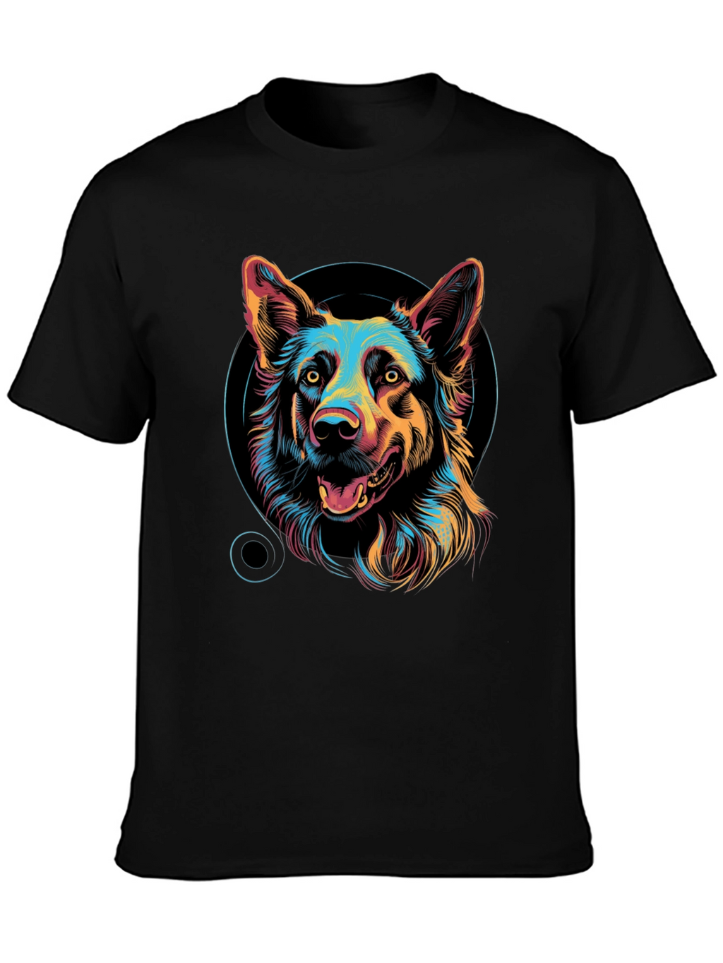 Dog Graphic Print Black Unisex T-Shirt