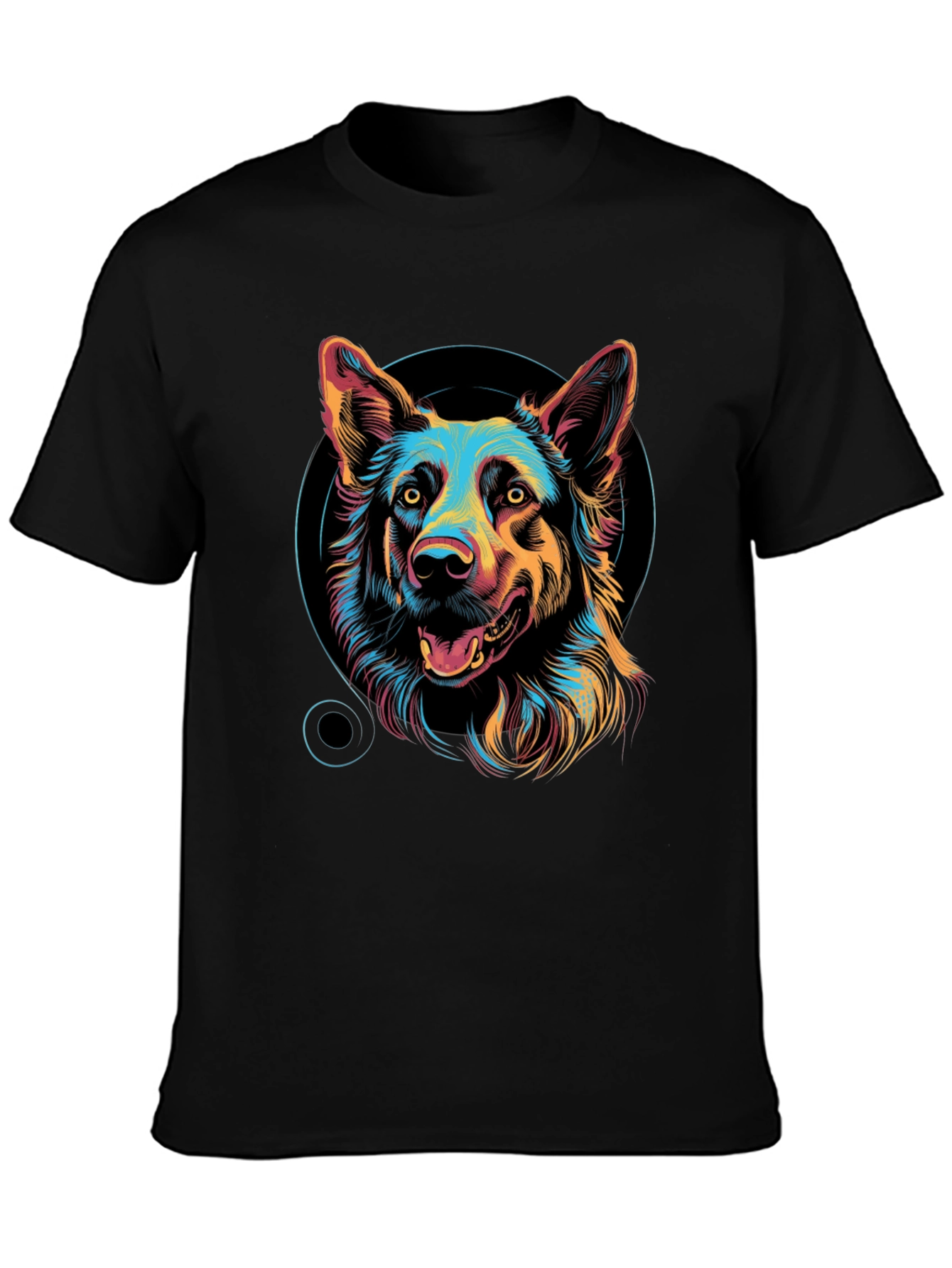 Dog Graphic Print Black Unisex T-Shirt