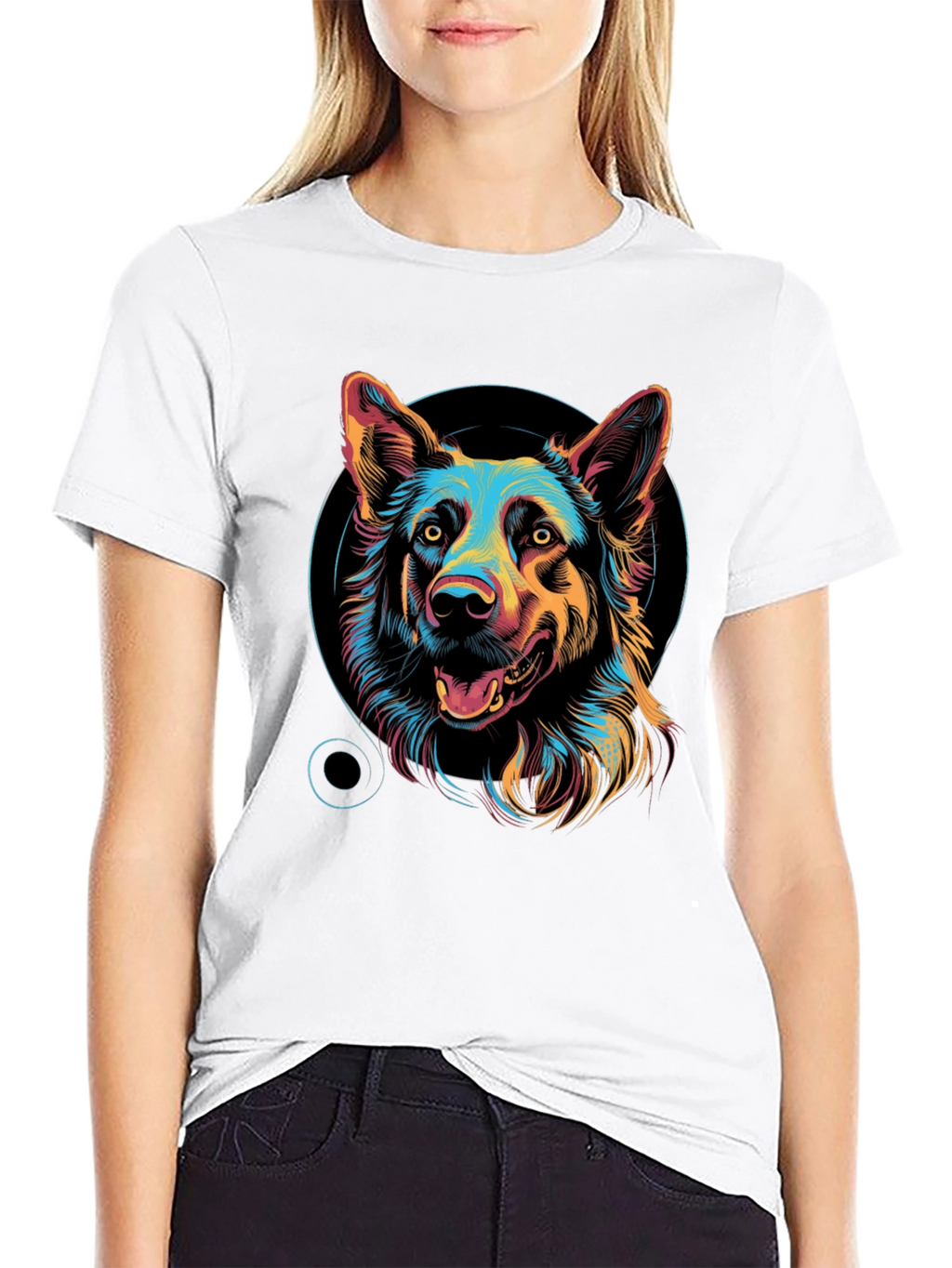 Dog Graphic Print Black Unisex T-Shirt