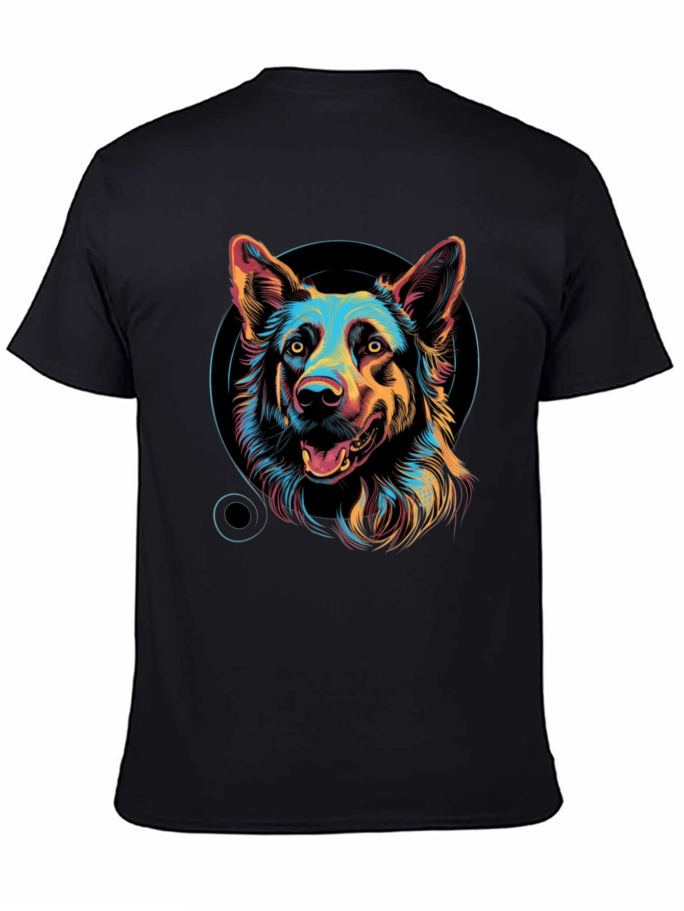 Dog Graphic Print Black Unisex T-Shirt